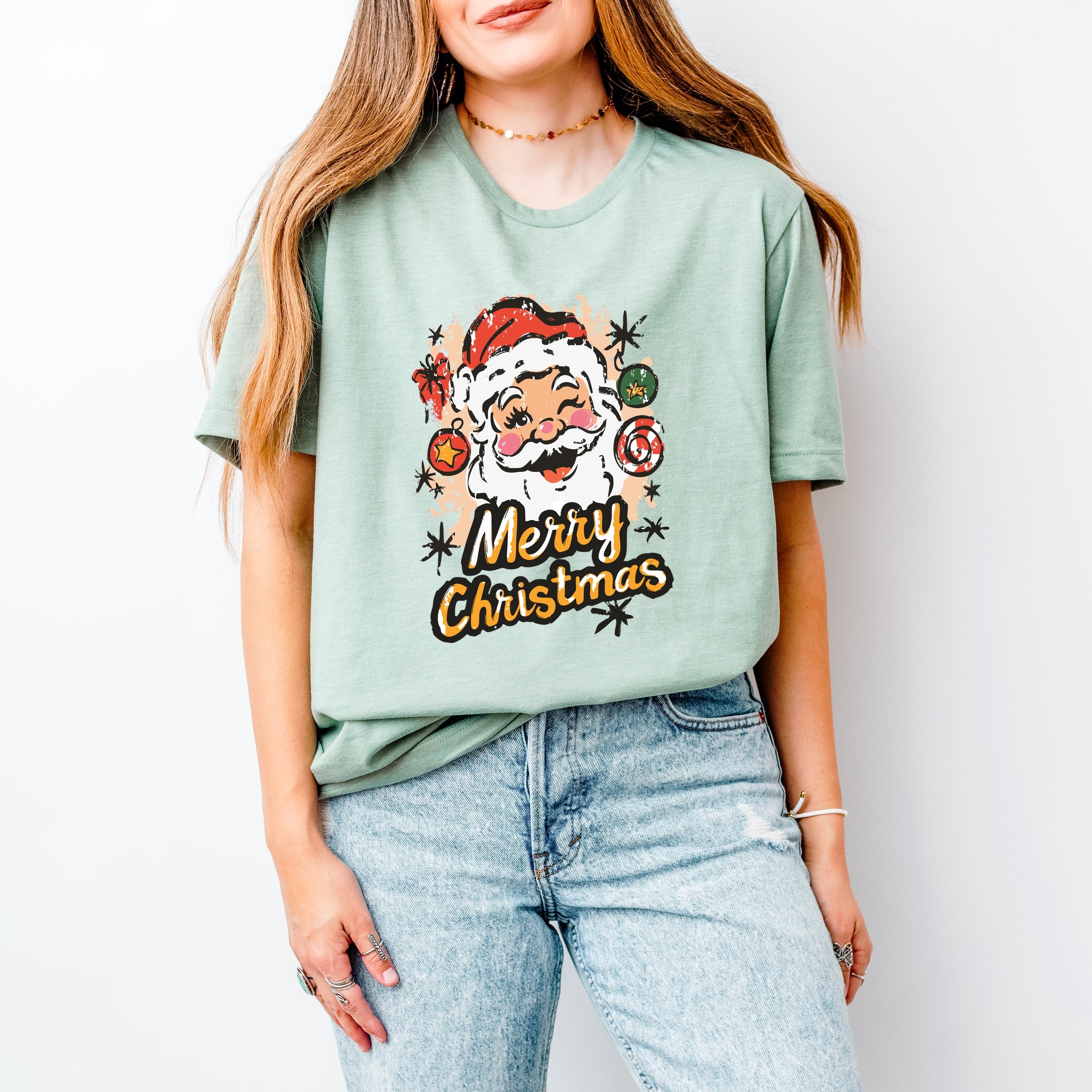 Merry Christmas Santa Wink - Women's Short Sleeve Graphic T-Shirt