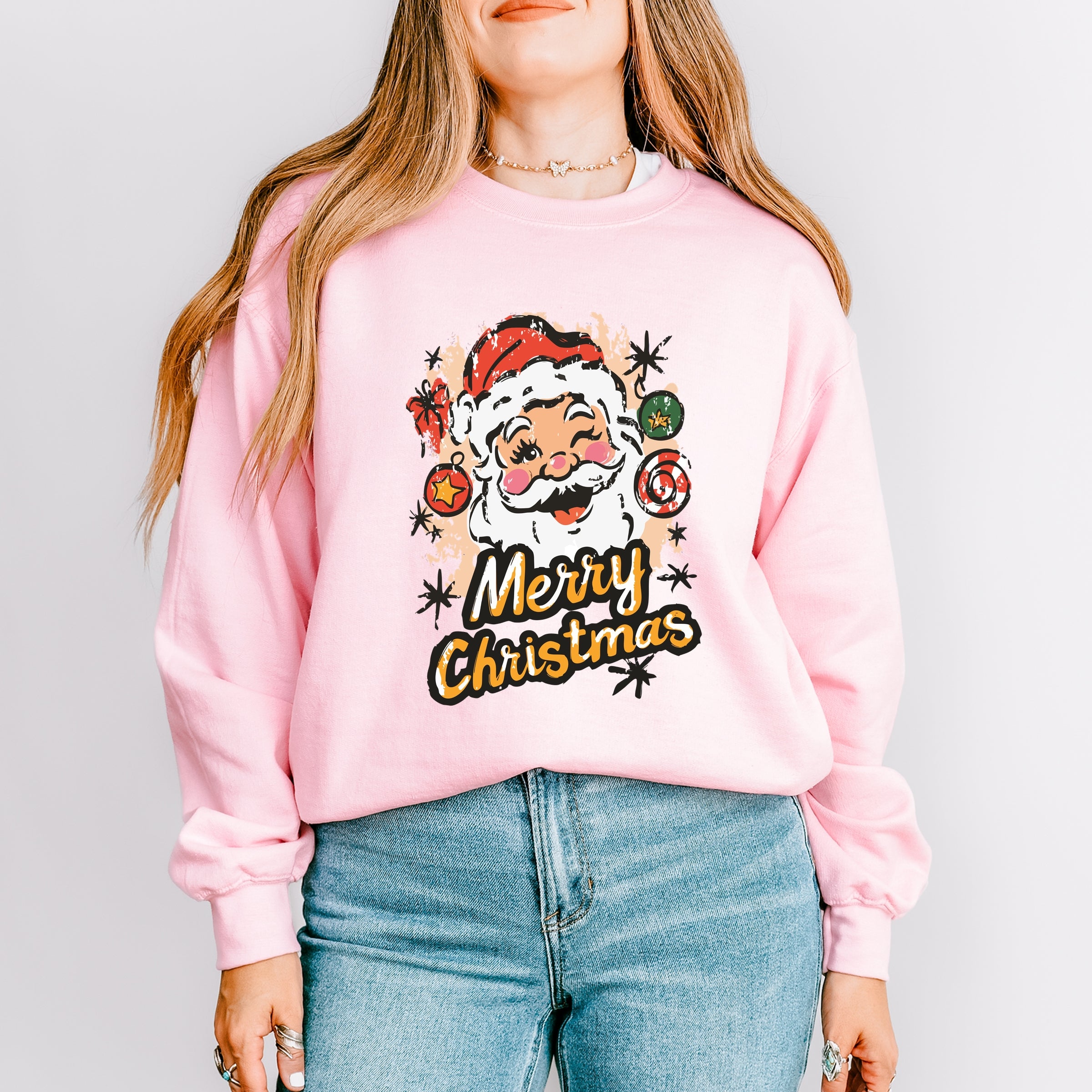 Merry Christmas Santa Wink - Women's Graphic Sweatshirt