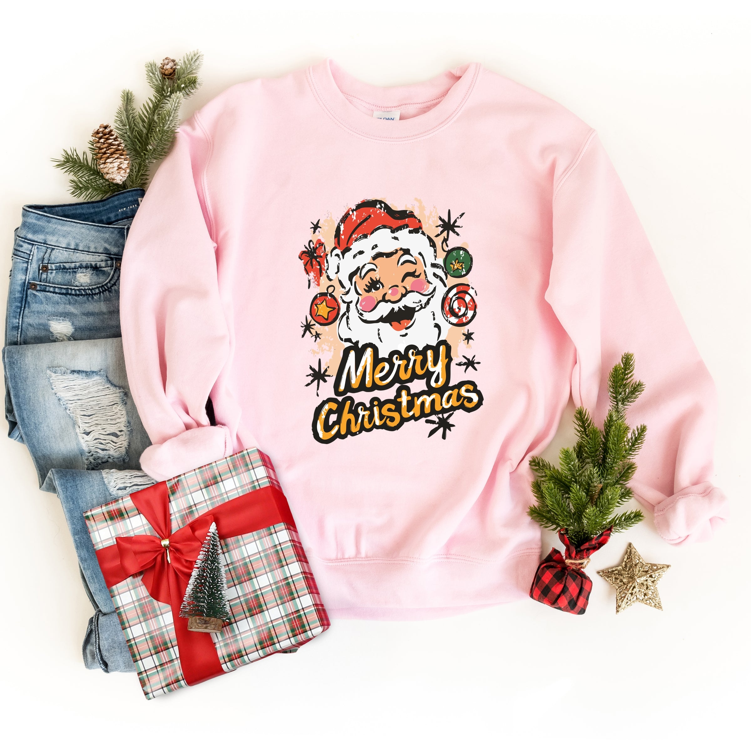 Merry Christmas Santa Wink - Women's Graphic Sweatshirt