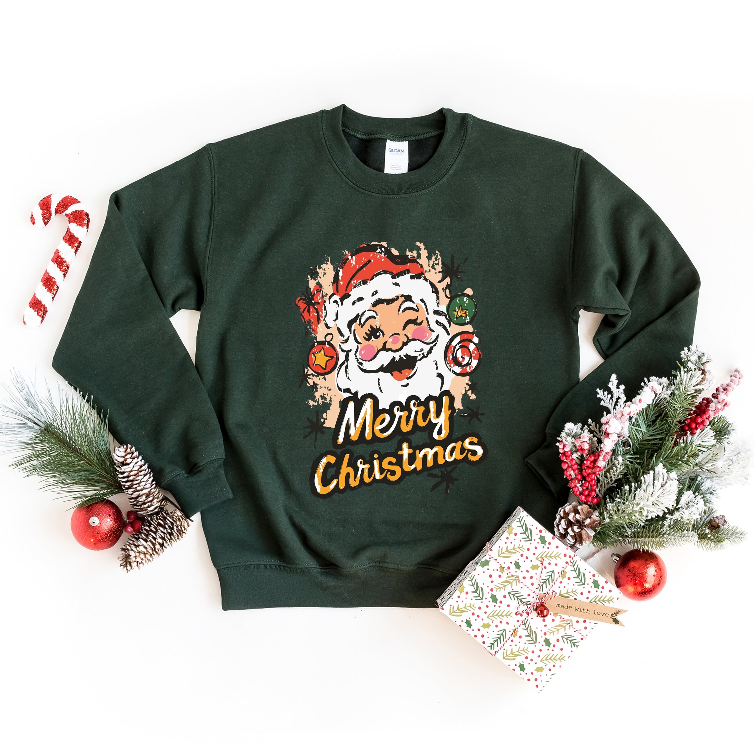 Merry Christmas Santa Wink - Women's Graphic Sweatshirt