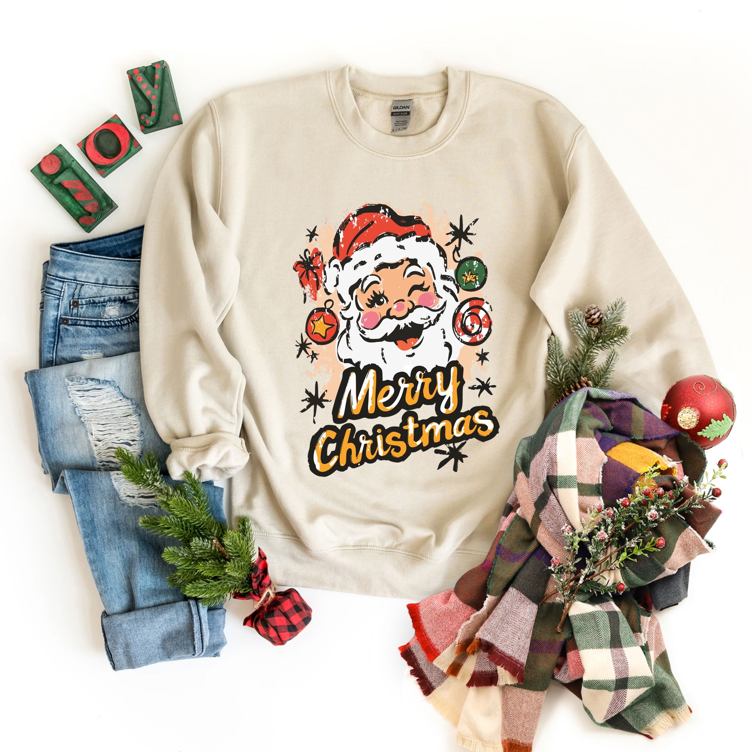 Merry Christmas Santa Wink - Women's Graphic Sweatshirt