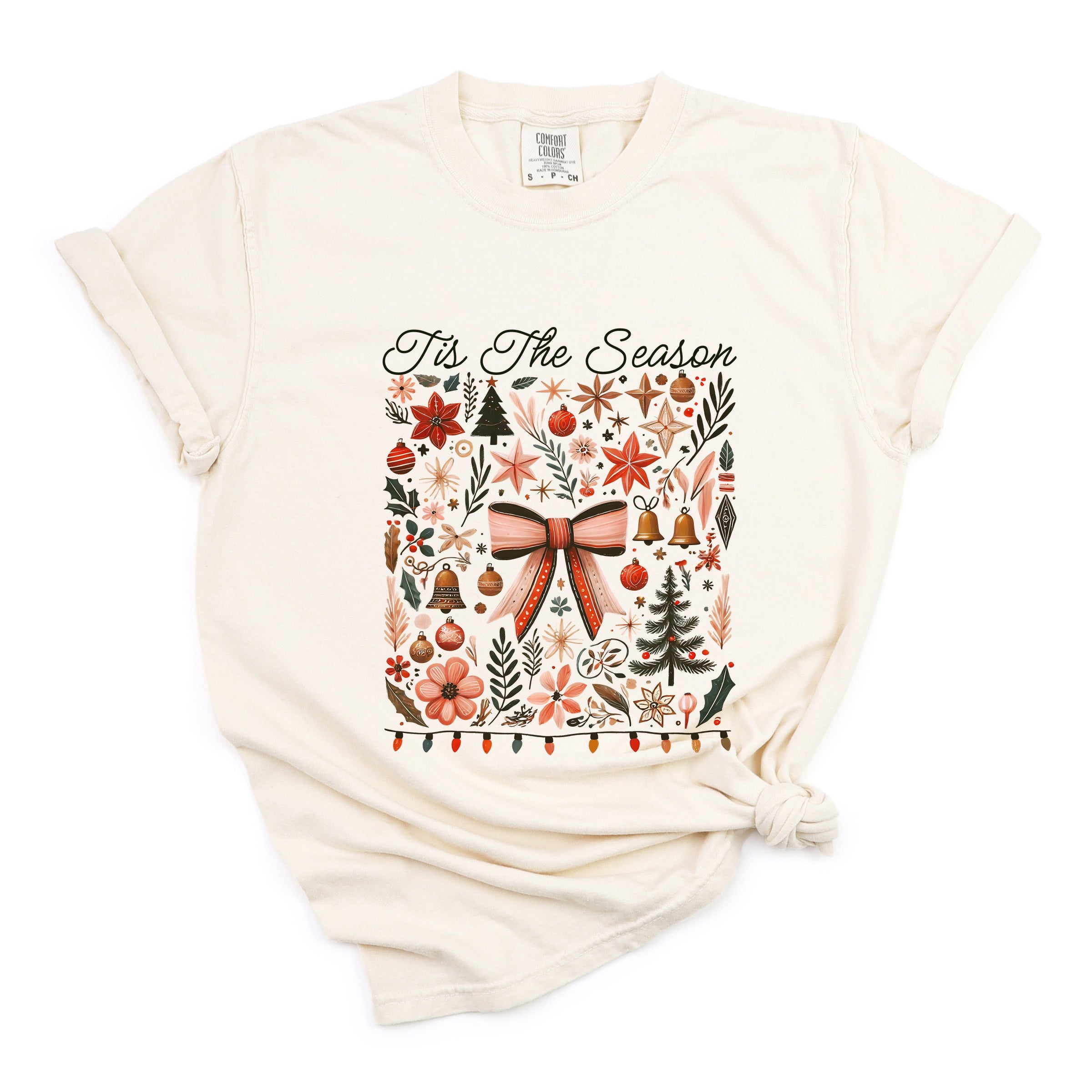 Tis The Season Coquette - Women's Garment Dyed Graphic T-Shirt