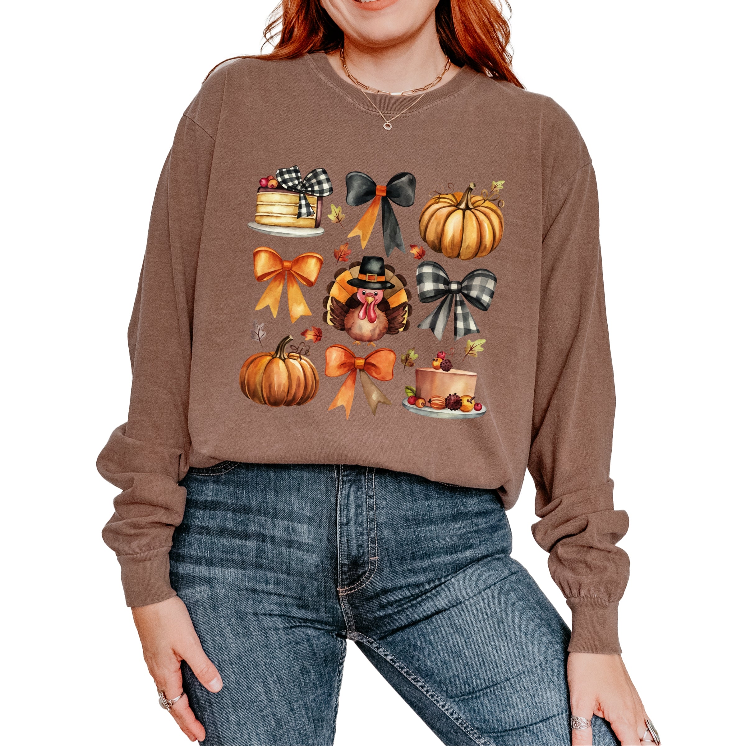 Turkey Coquette - Women's Garment Dyed Long Sleeve Graphic T-Shirt