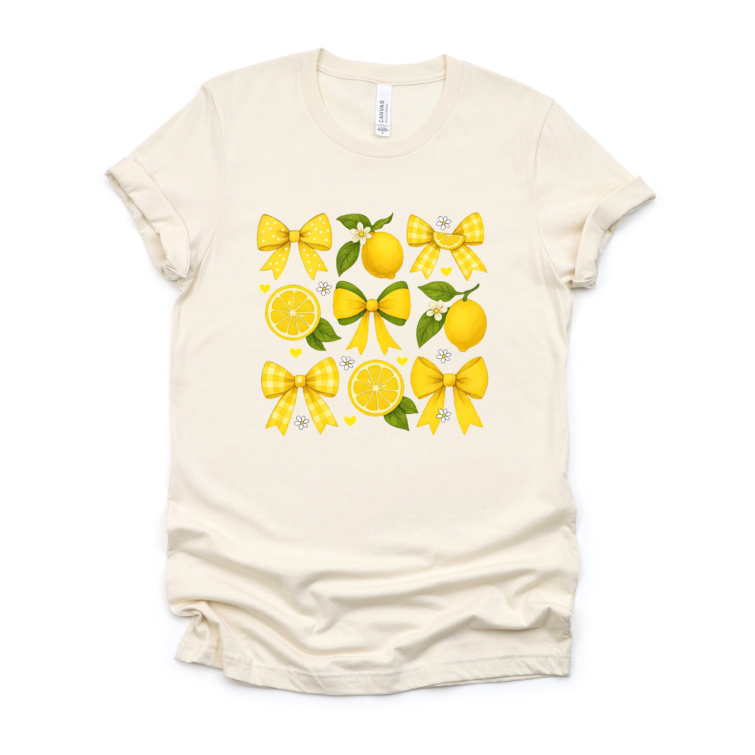 Coquette Lemons Pattern Bows - Women's Short Sleeve Graphic T-Shirt