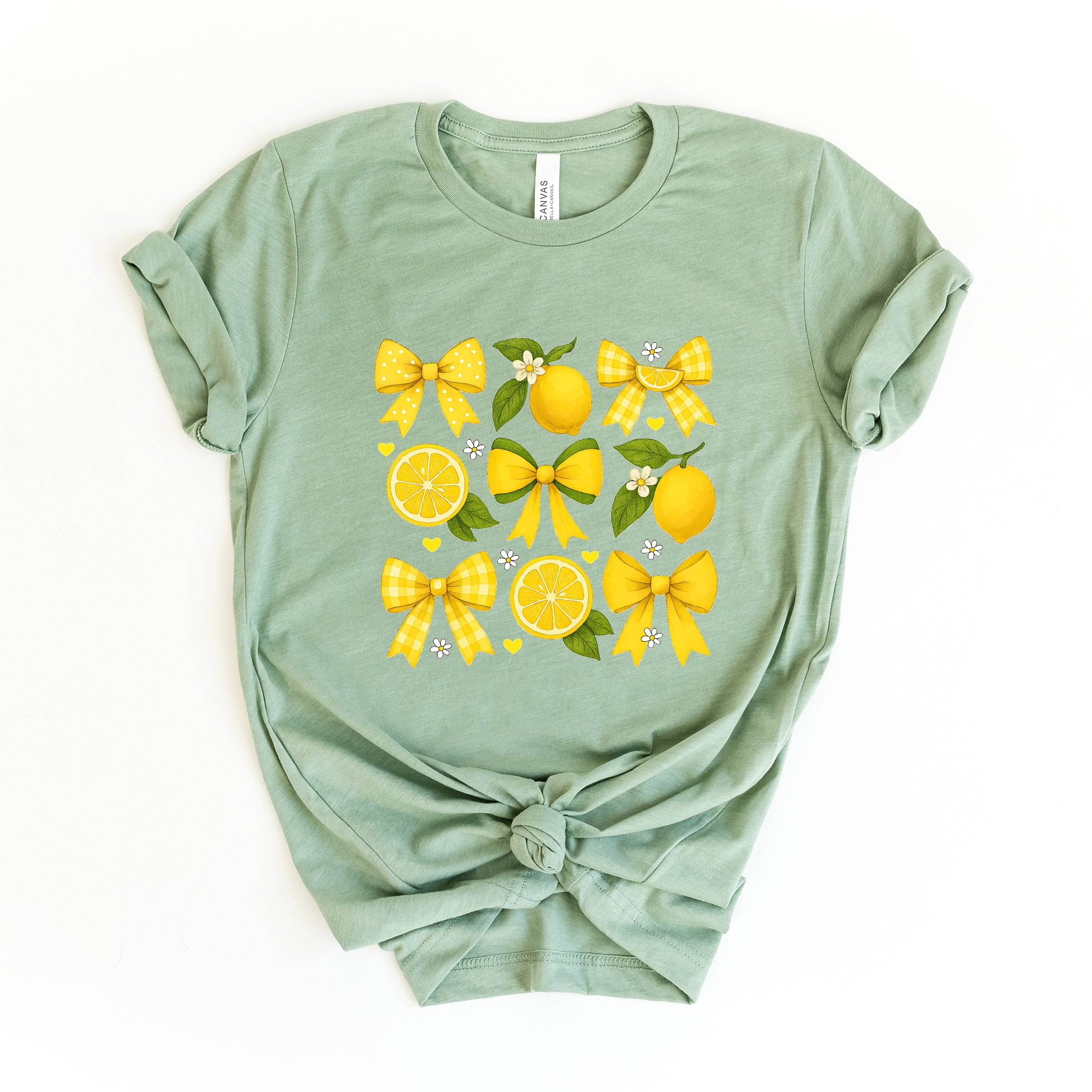 Coquette Lemons Pattern Bows - Women's Short Sleeve Graphic T-Shirt