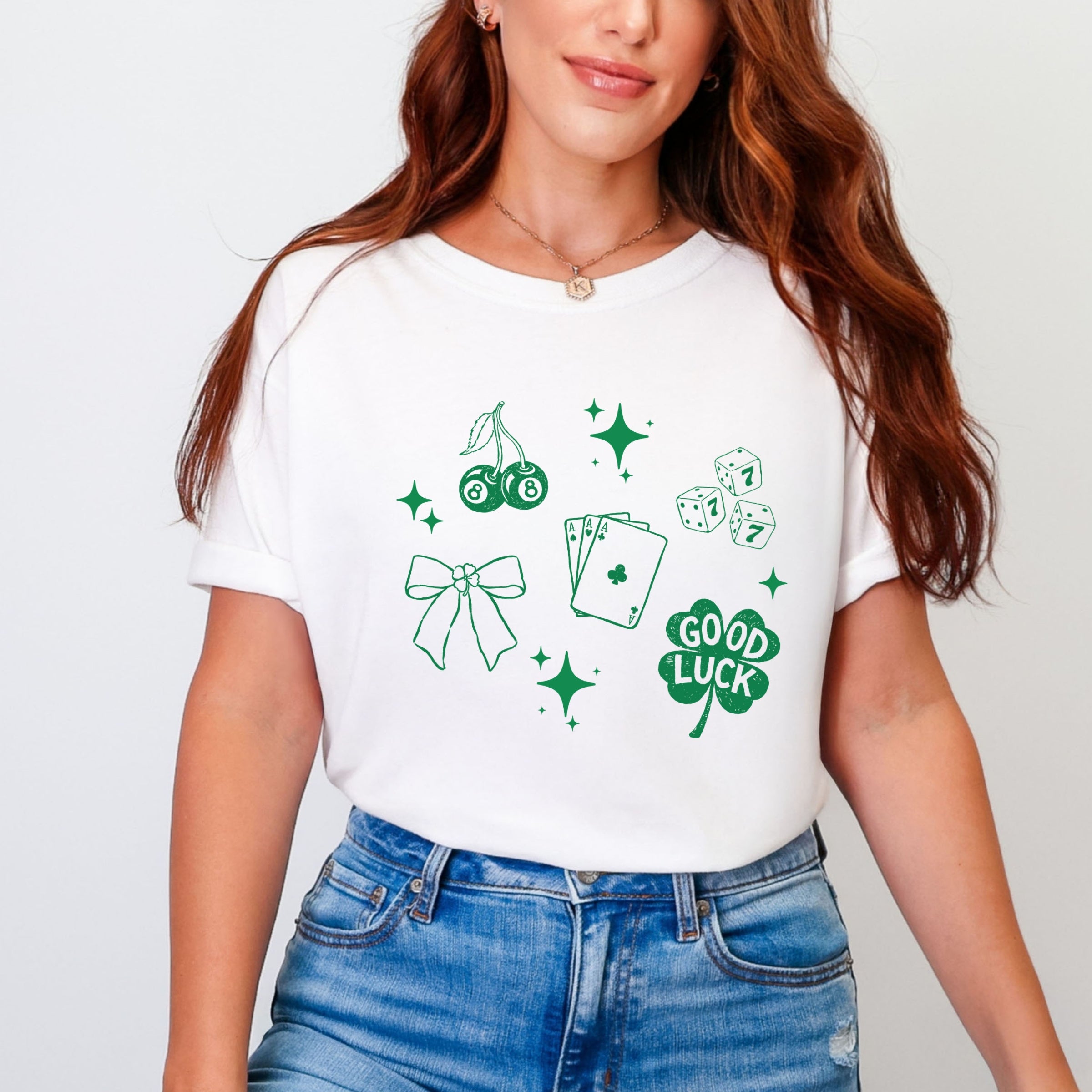 Lucky Icons Stars - Women's Garment Dyed Graphic T-Shirt