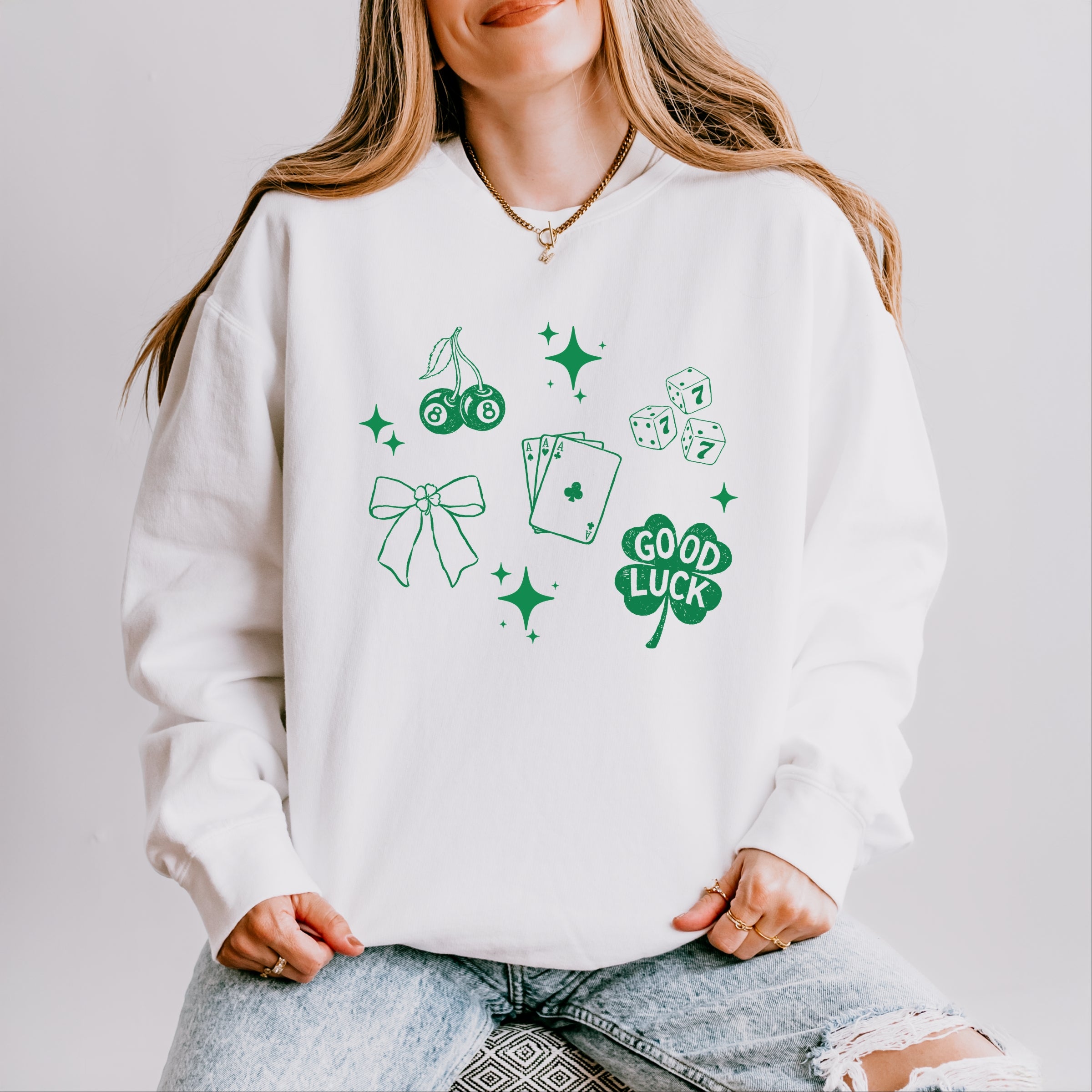 Lucky Icons Stars - Women's Lightweight Garment Dyed Sweatshirt