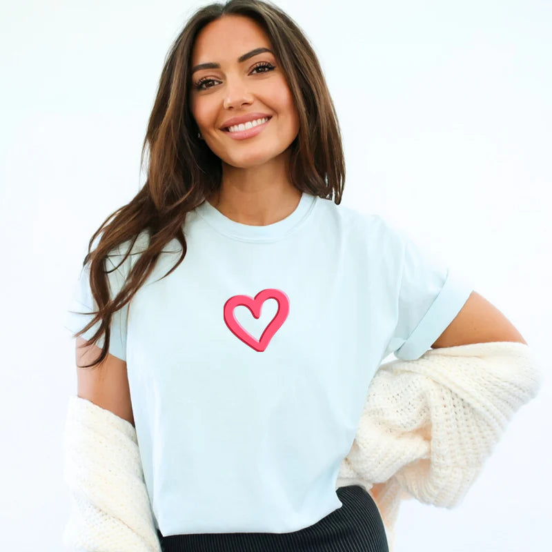 Love Like Jesus Heart Bold Puff Front and Back Design - Women's Garment Dyed Graphic T-Shirt