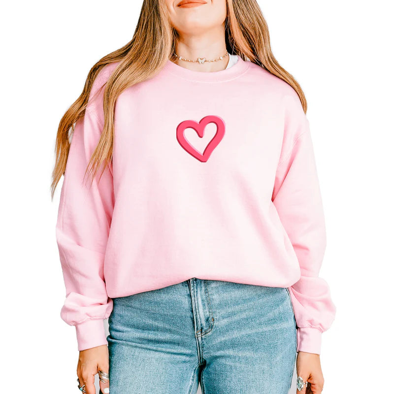 Love Like Jesus Heart Bold Puff Front and Back Design - Women's Graphic Sweatshirt