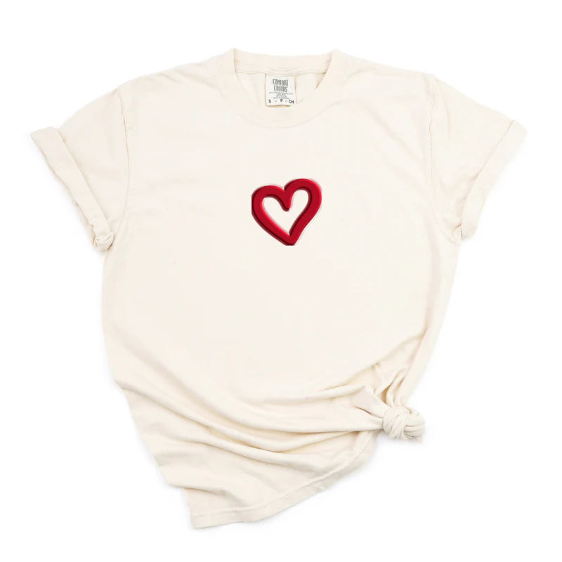 Love Like Jesus Heart Bold Puff Front and Back Design - Women's Garment Dyed Graphic T-Shirt