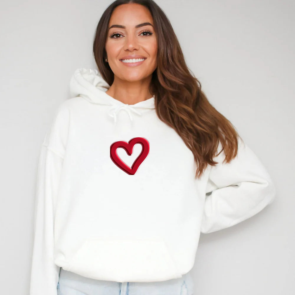 Love Like Jesus Heart Bold Puff Front and Back Design - Women's Graphic Hoodie