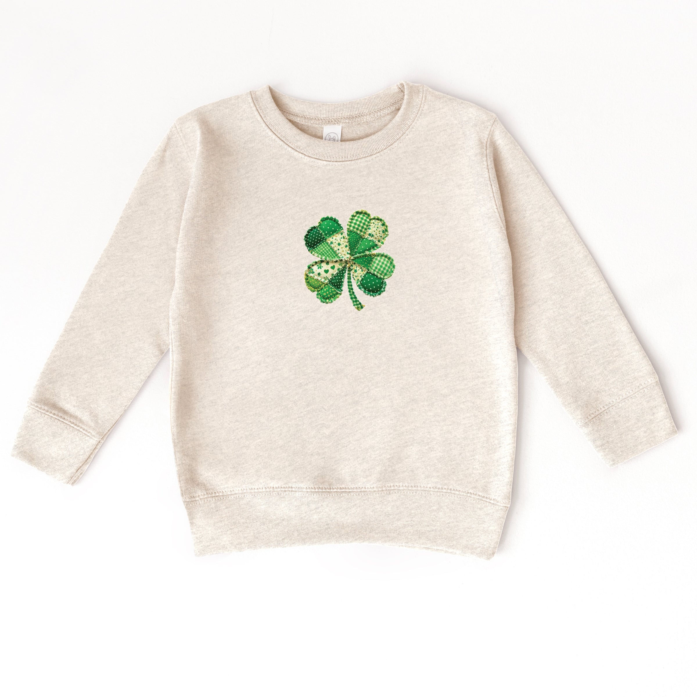 Four Leaf Clover Patchwork Print - Toddler Graphic Sweatshirt