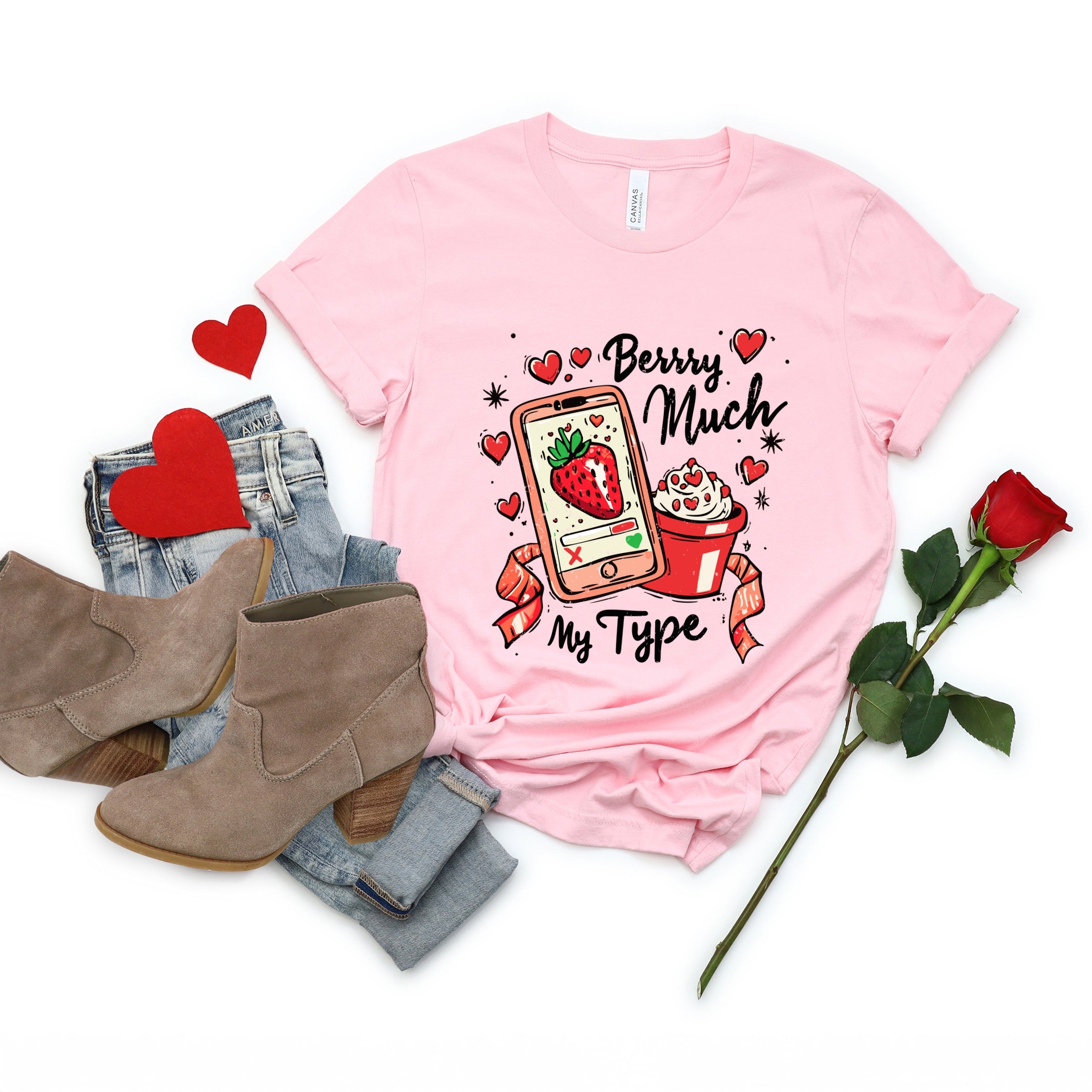 Berry Much My Type Strawberry - Women's Short Sleeve Graphic T-Shirt