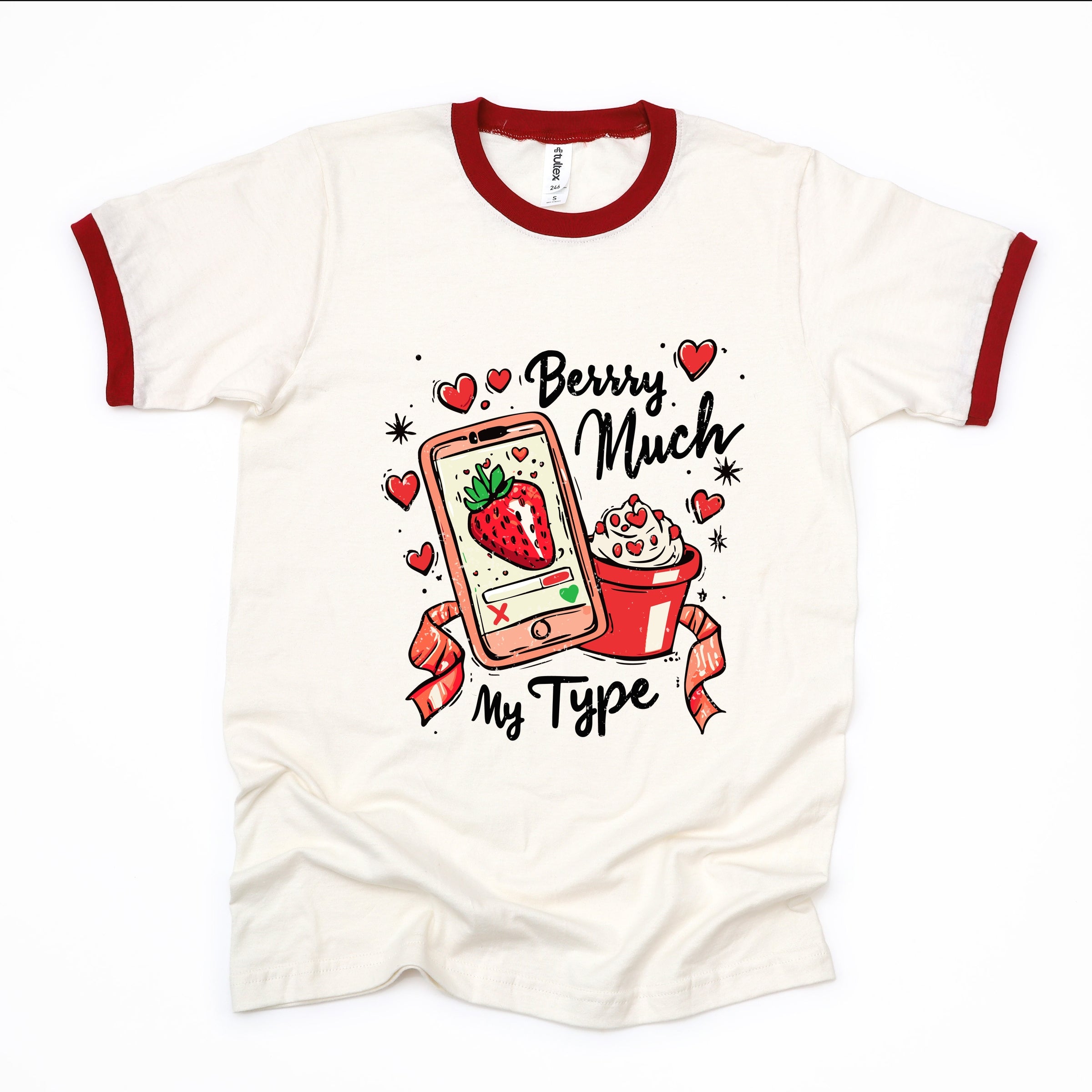 Berry Much My Type Strawberry - Women's Ringer Graphic T-Shirt