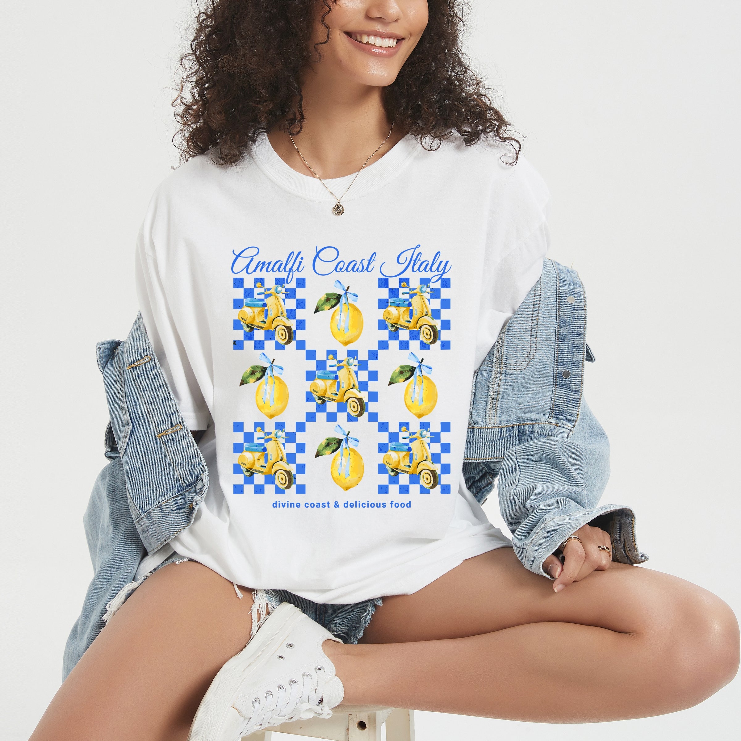 Amalfi Coast Italy Lemons - Women's Garment Dyed Graphic T-Shirt