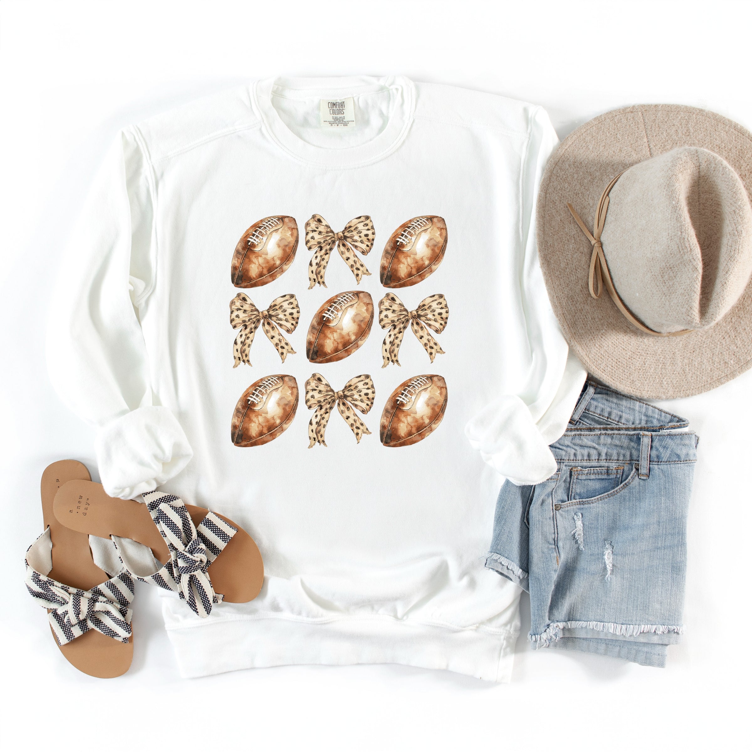 Coquette Football Chart - Women's Garment Dyed Graphic Sweatshirt