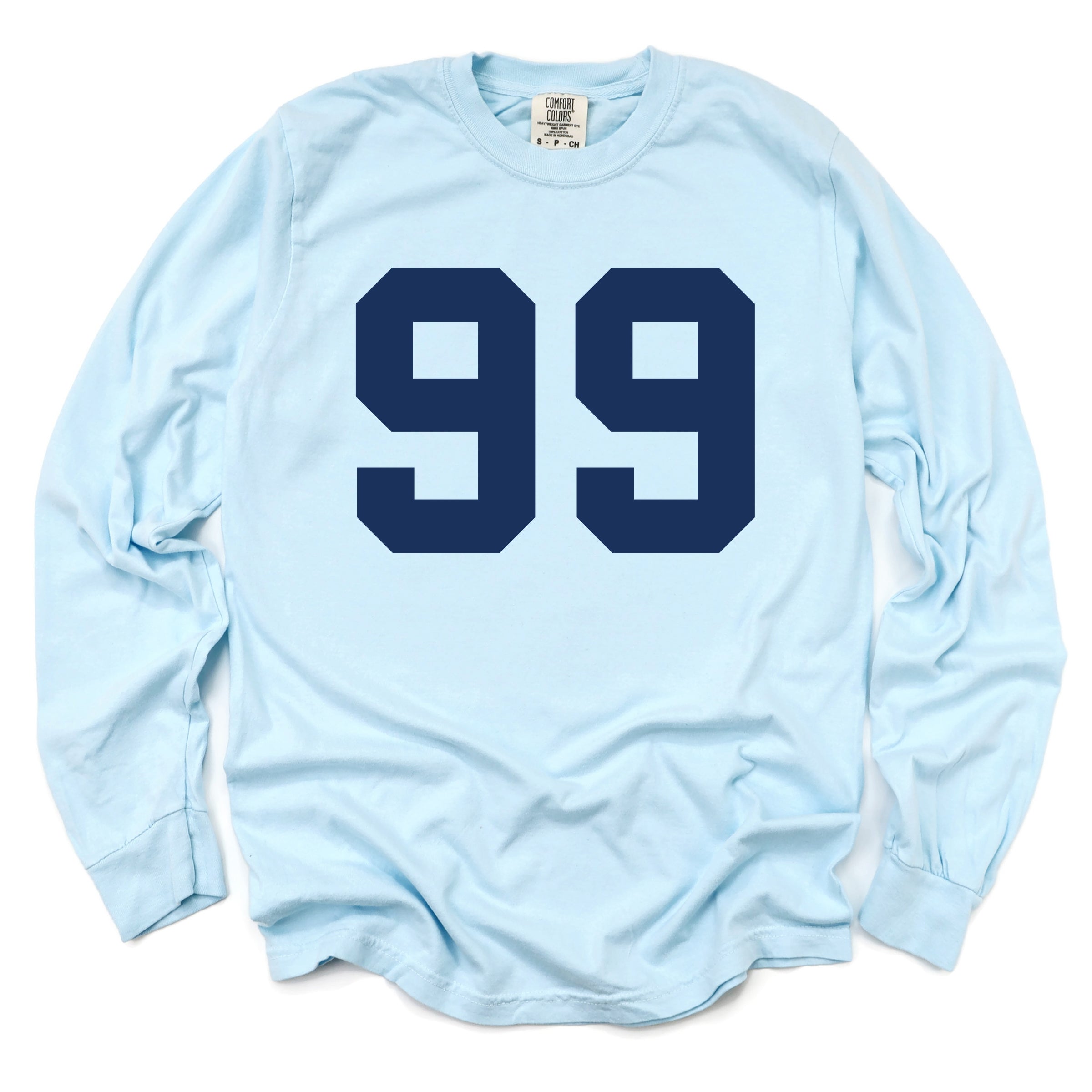 Football Jersey 99 - Womens Garment Dyed Long Sleeve