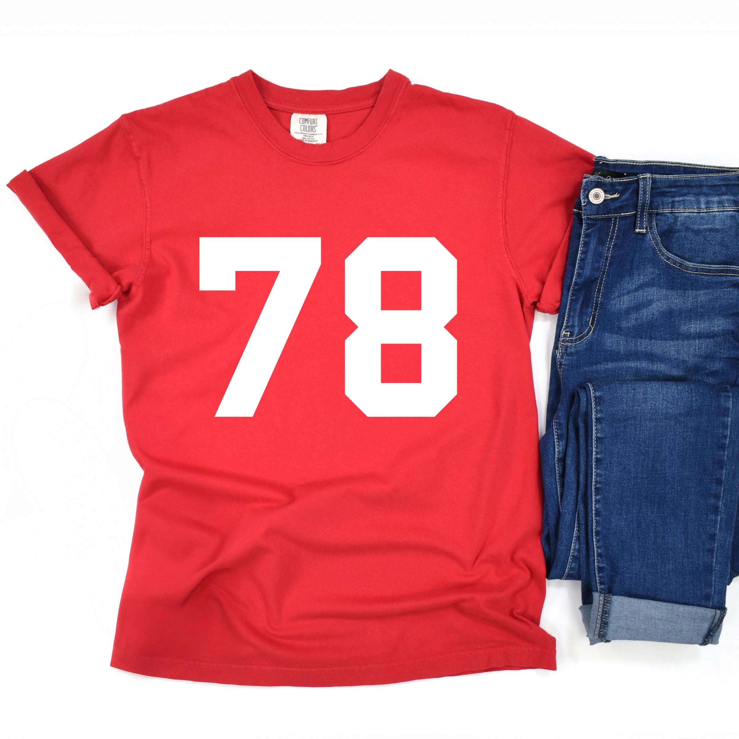 Football Jersey 78 - Womens Garment Dyed Tee