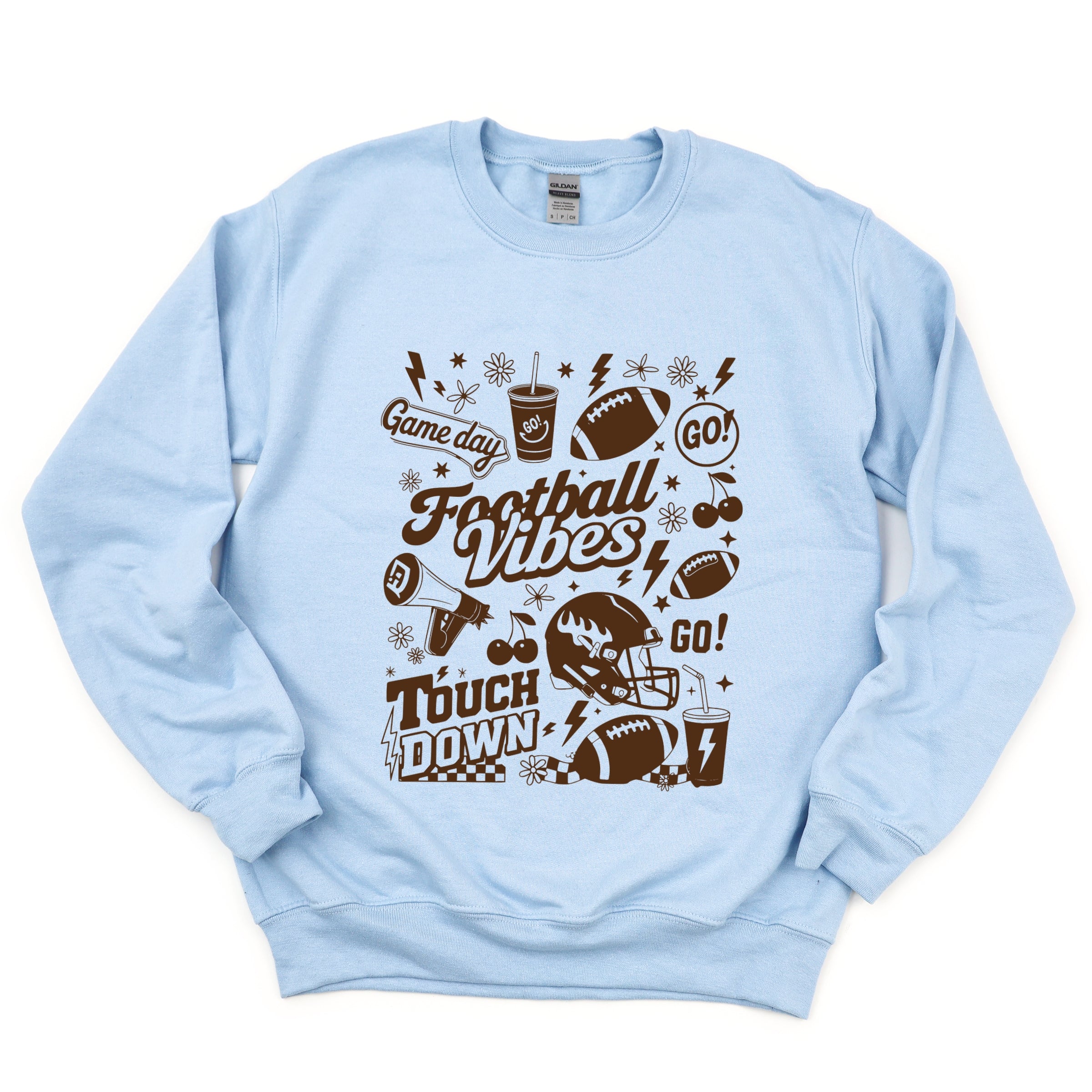Football Vibes Touchdown Collage - Womens Sweatshirt