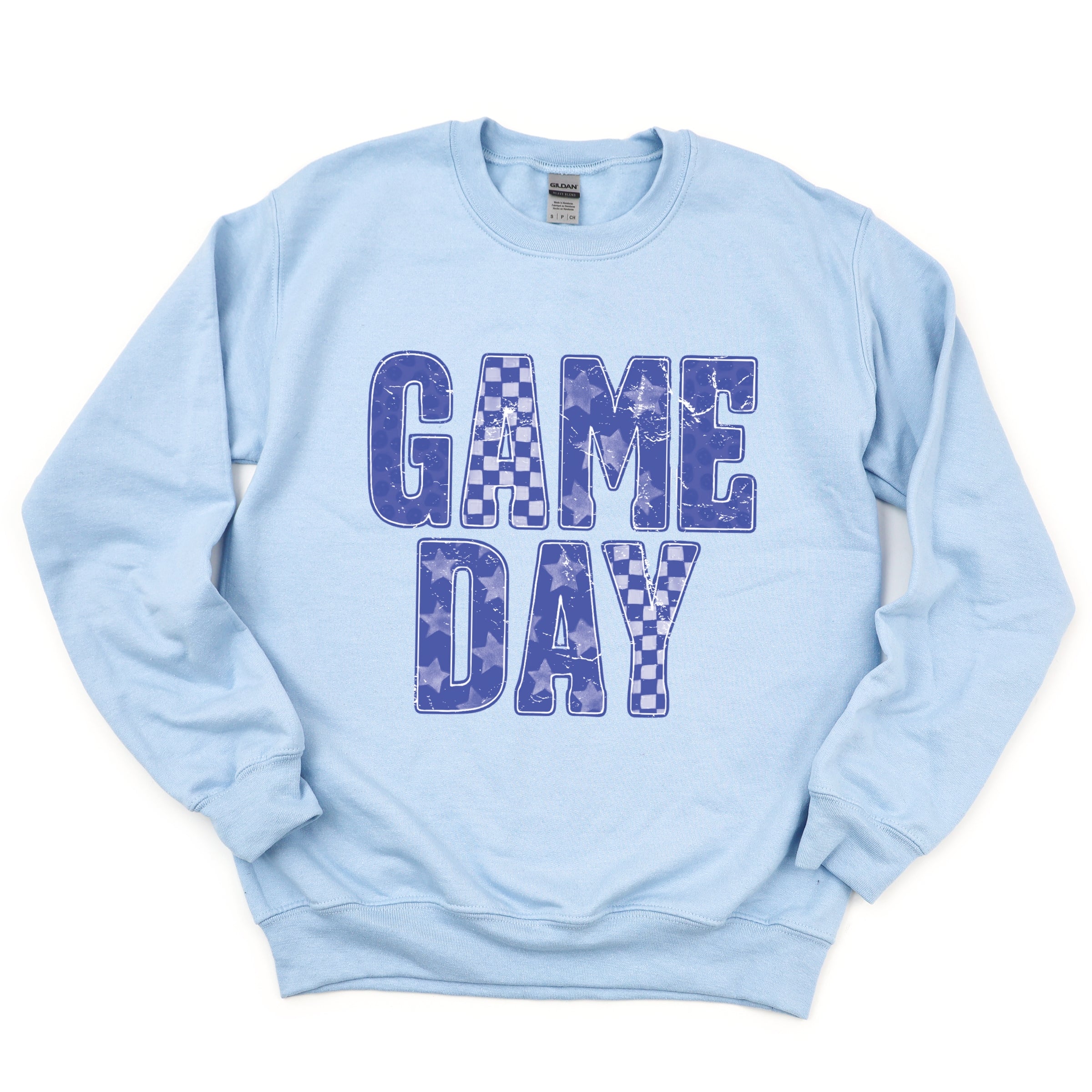 Game Day Blue Checkered - Womens Sweatshirt