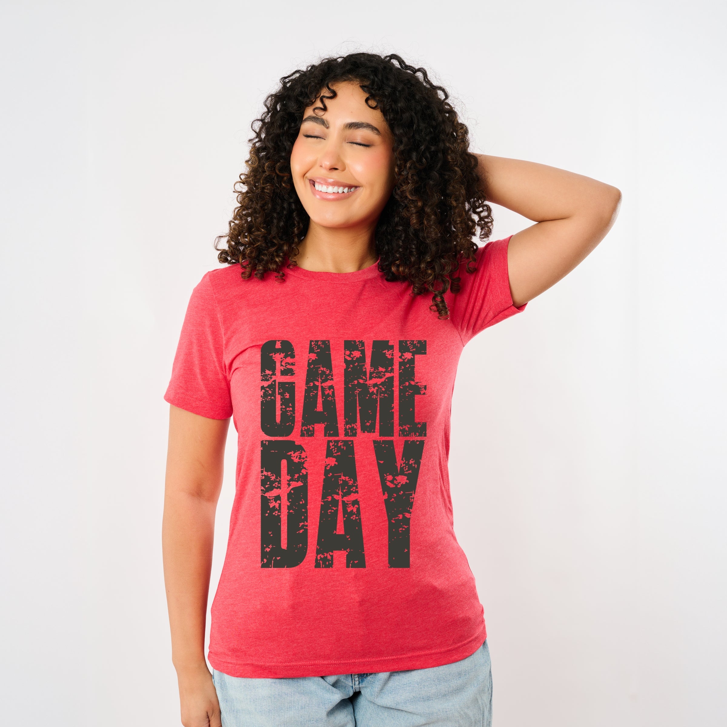 Game Day Block Distressed - Women's Short Sleeve Graphic T-Shirt