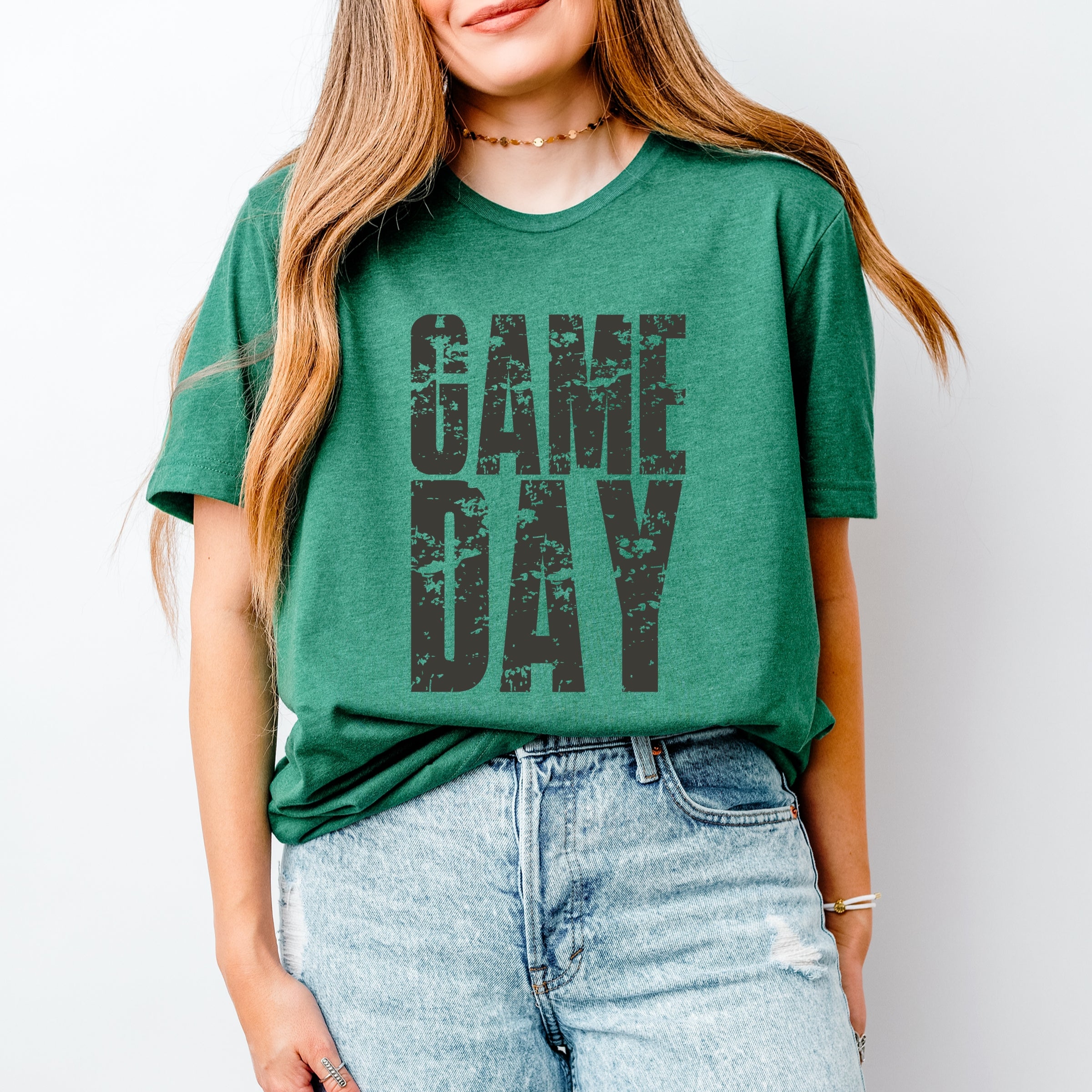Game Day Block Distressed - Women's Short Sleeve Graphic T-Shirt