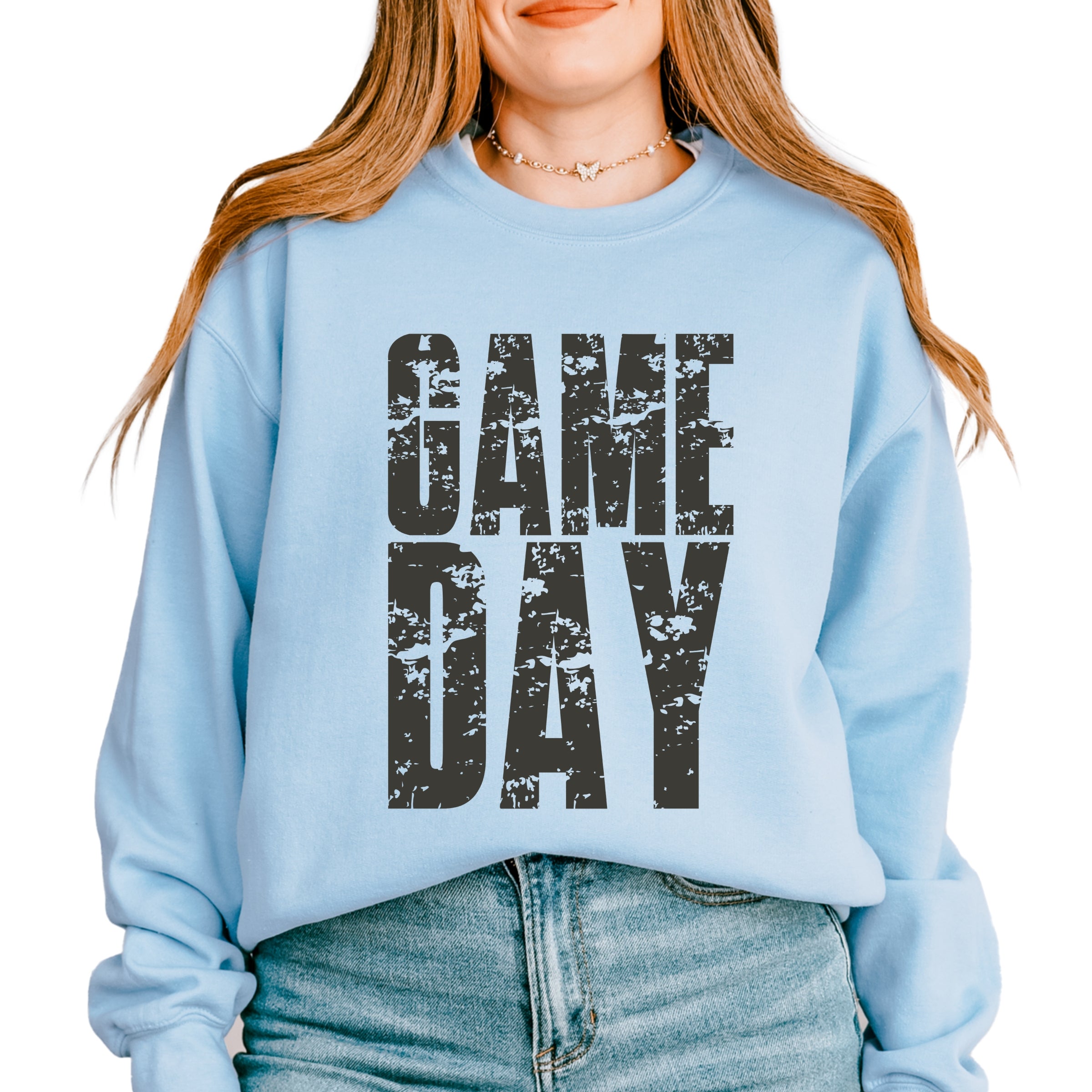 Game Day Block Distressed - Women's Graphic Sweatshirt