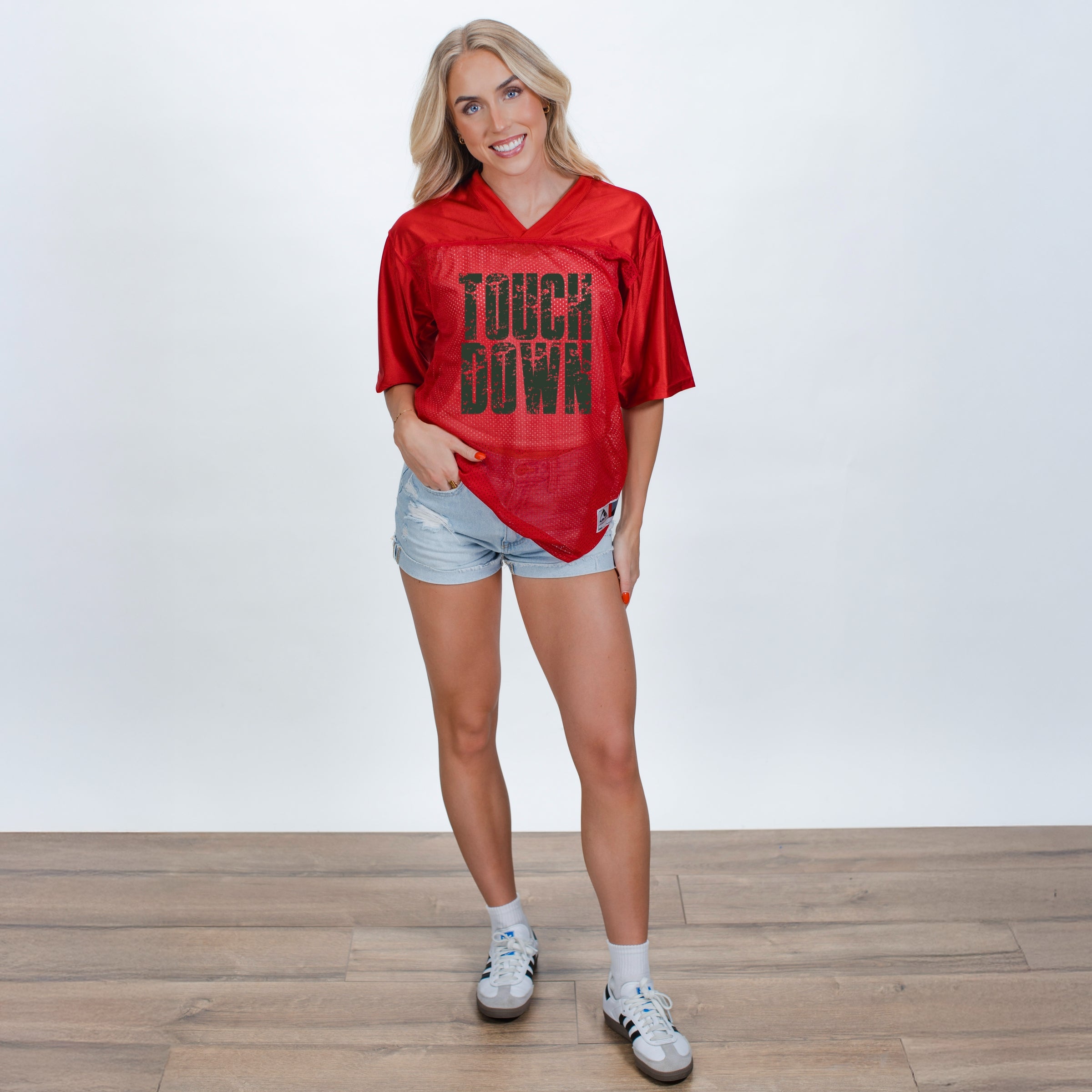 Touch Down Block Distressed - Football Jersey