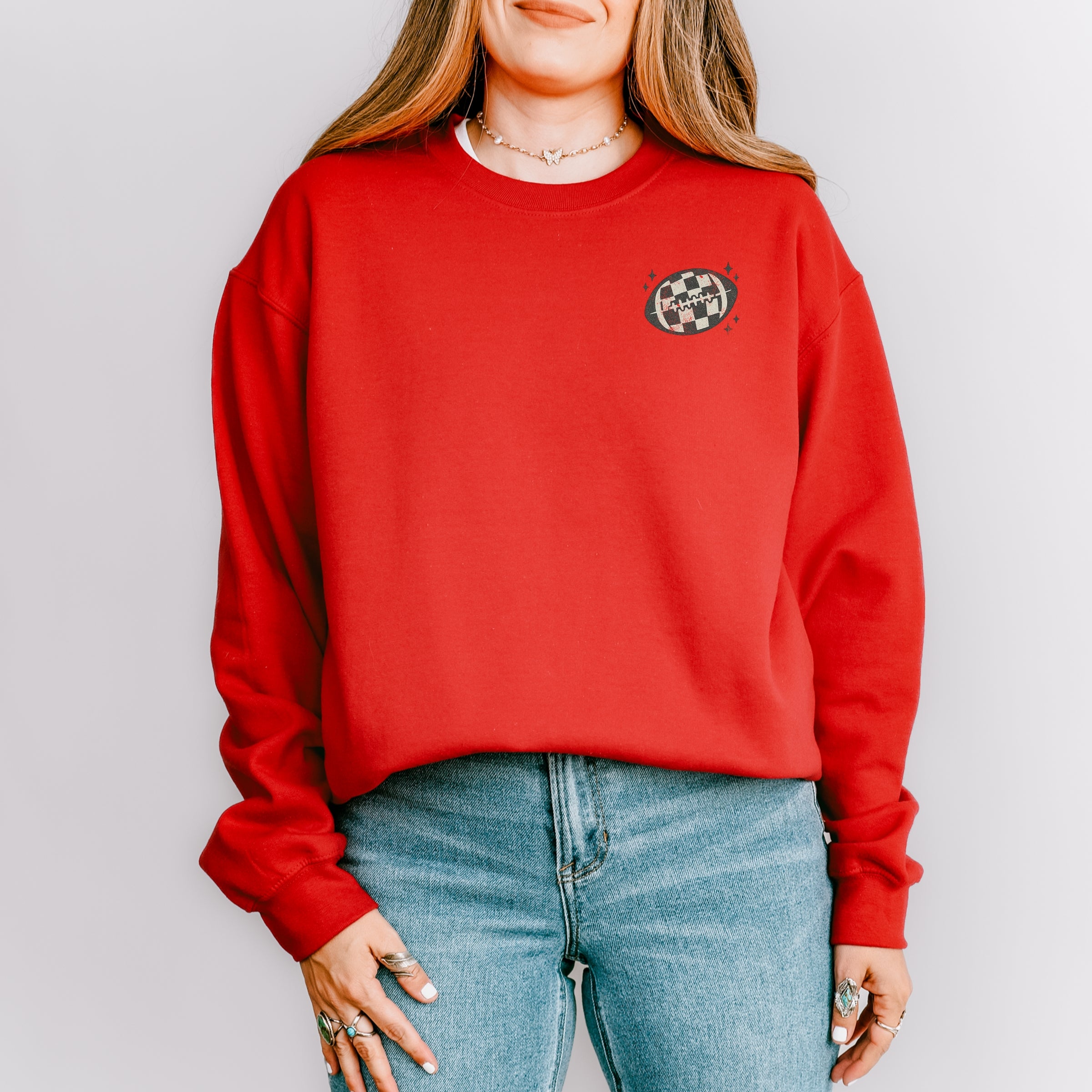 Football Sparkles Distressed - Women's Graphic Sweatshirt