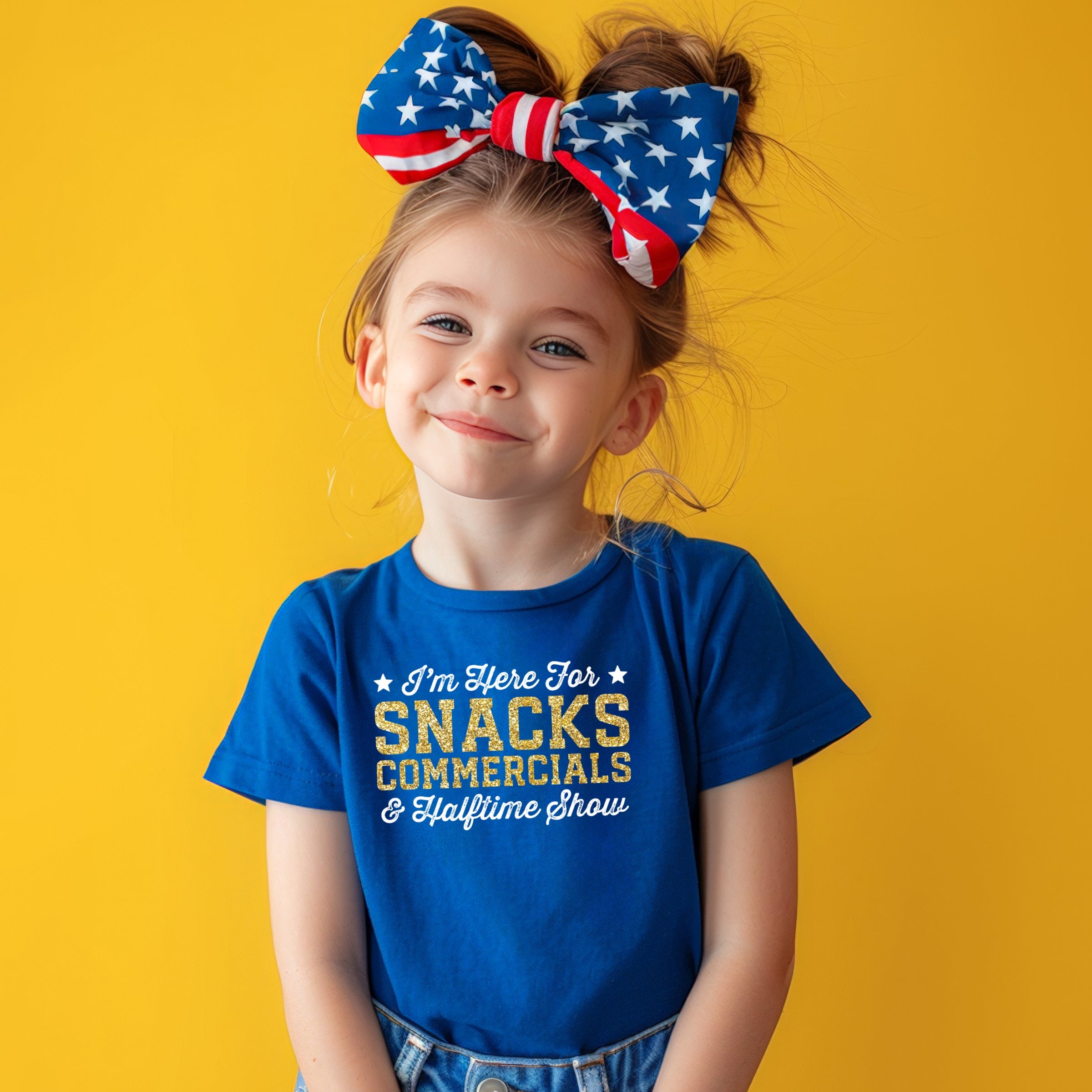 I'm Here For Snacks Commercials & Halftime Show Glitter - Toddler Short Sleeve Graphic T-Shirt