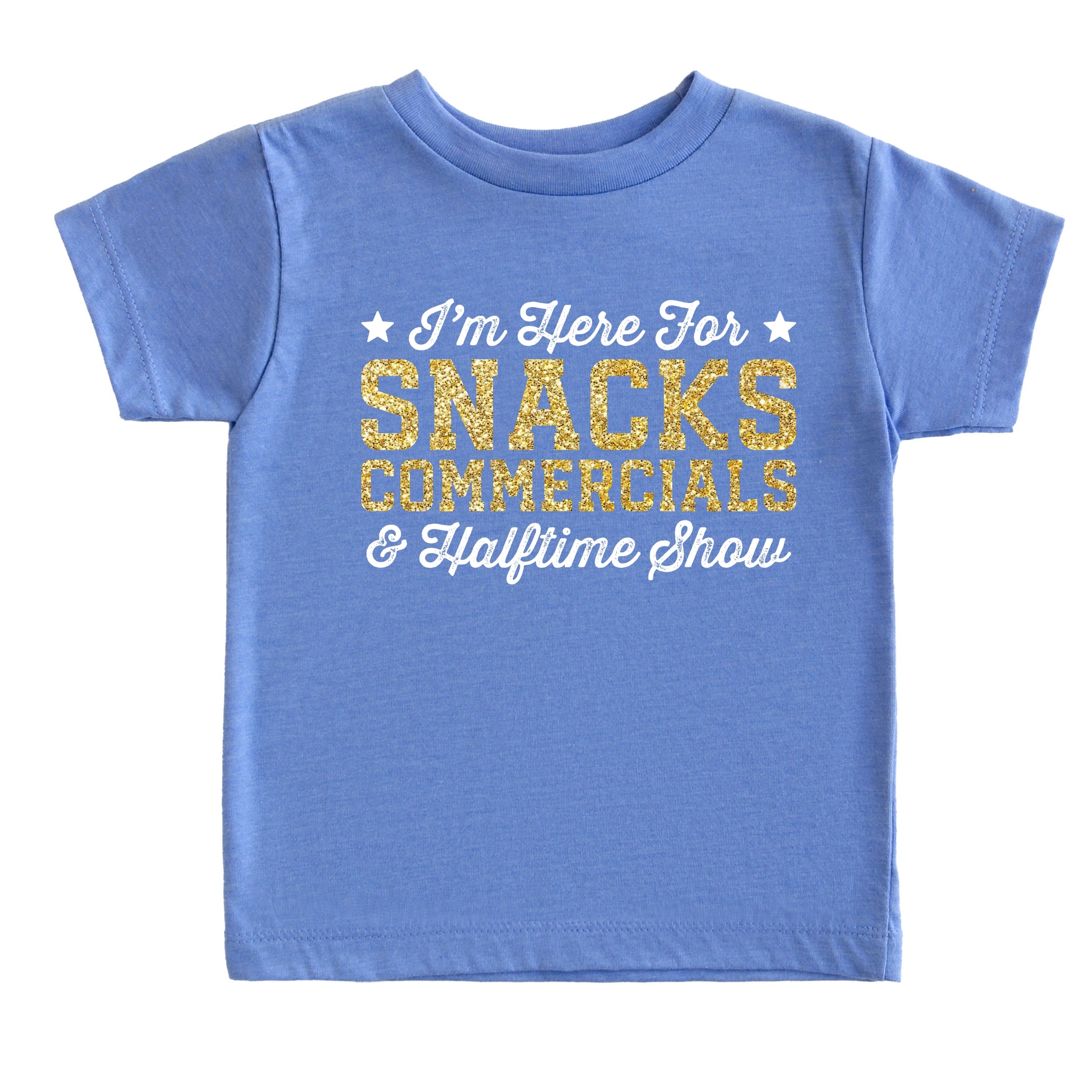 I'm Here For Snacks Commercials & Halftime Show Glitter - Toddler Short Sleeve Graphic T-Shirt
