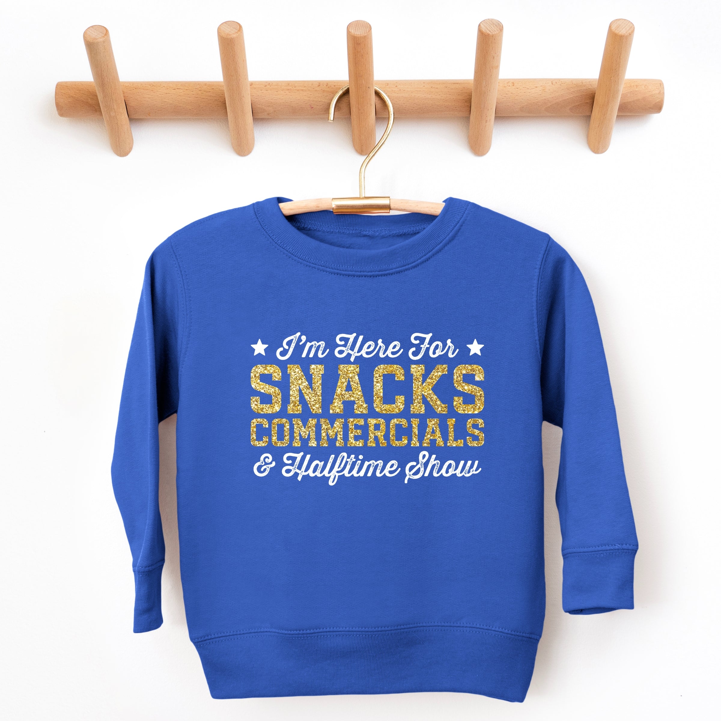 I'm Here For Snacks Commercials & Halftime Show Glitter - Toddler Graphic Sweatshirt