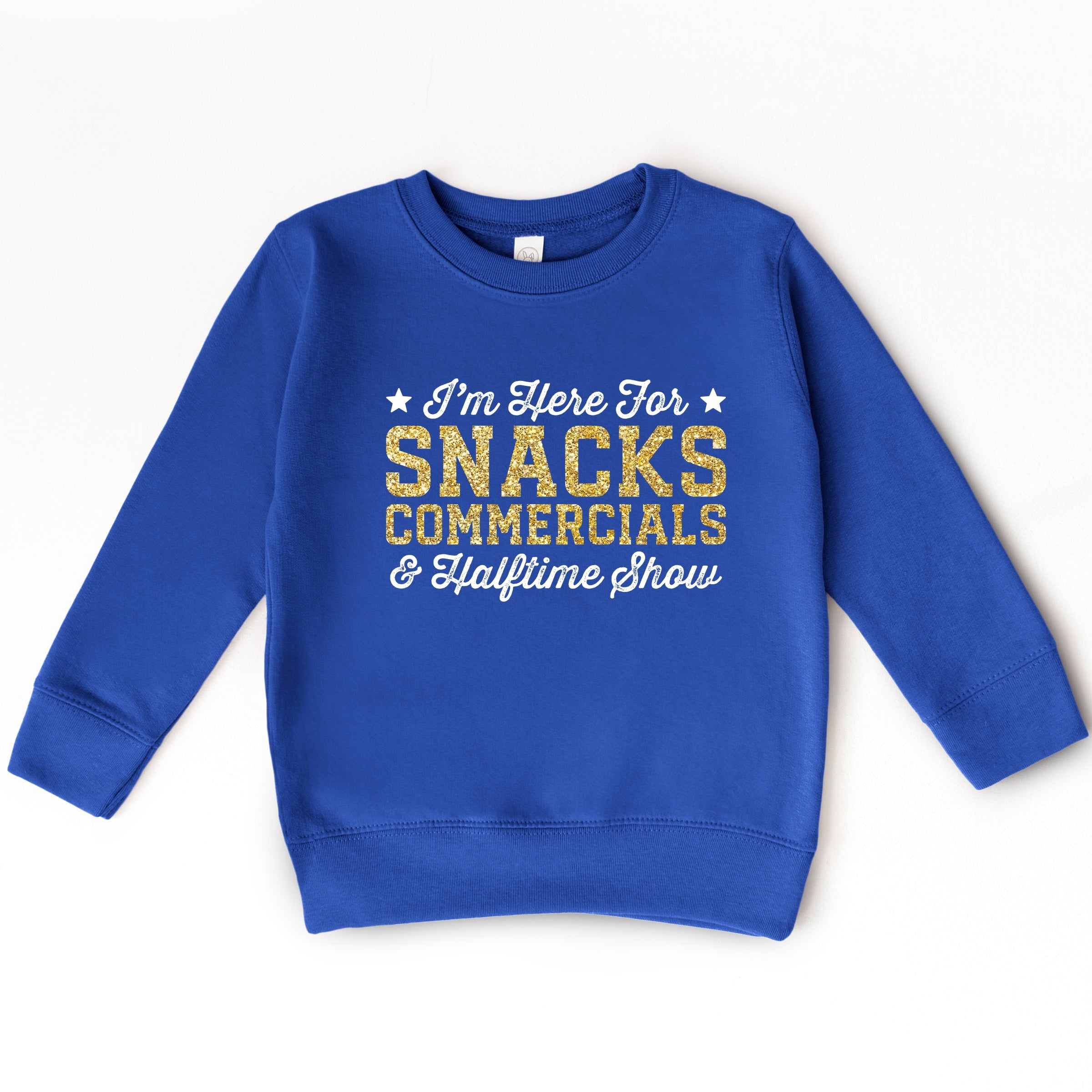 I'm Here For Snacks Commercials & Halftime Show Glitter - Toddler Graphic Sweatshirt
