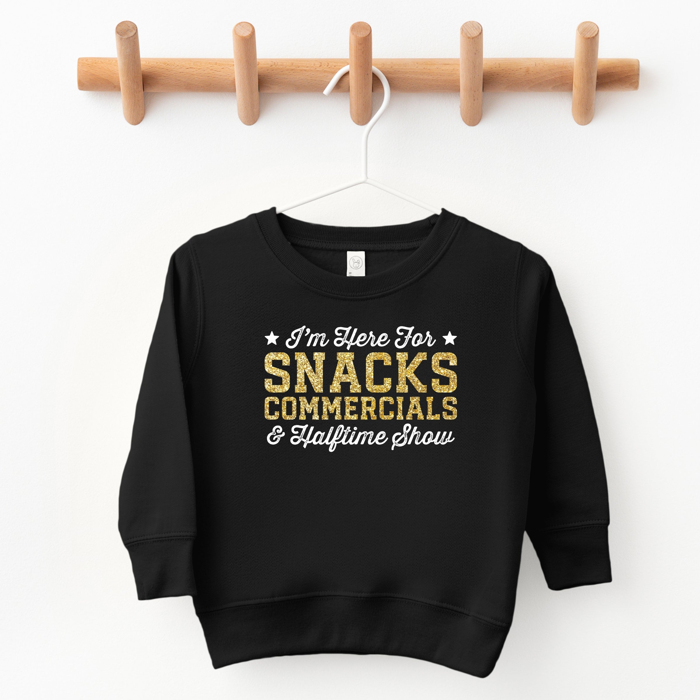 I'm Here For Snacks Commercials & Halftime Show Glitter - Toddler Graphic Sweatshirt
