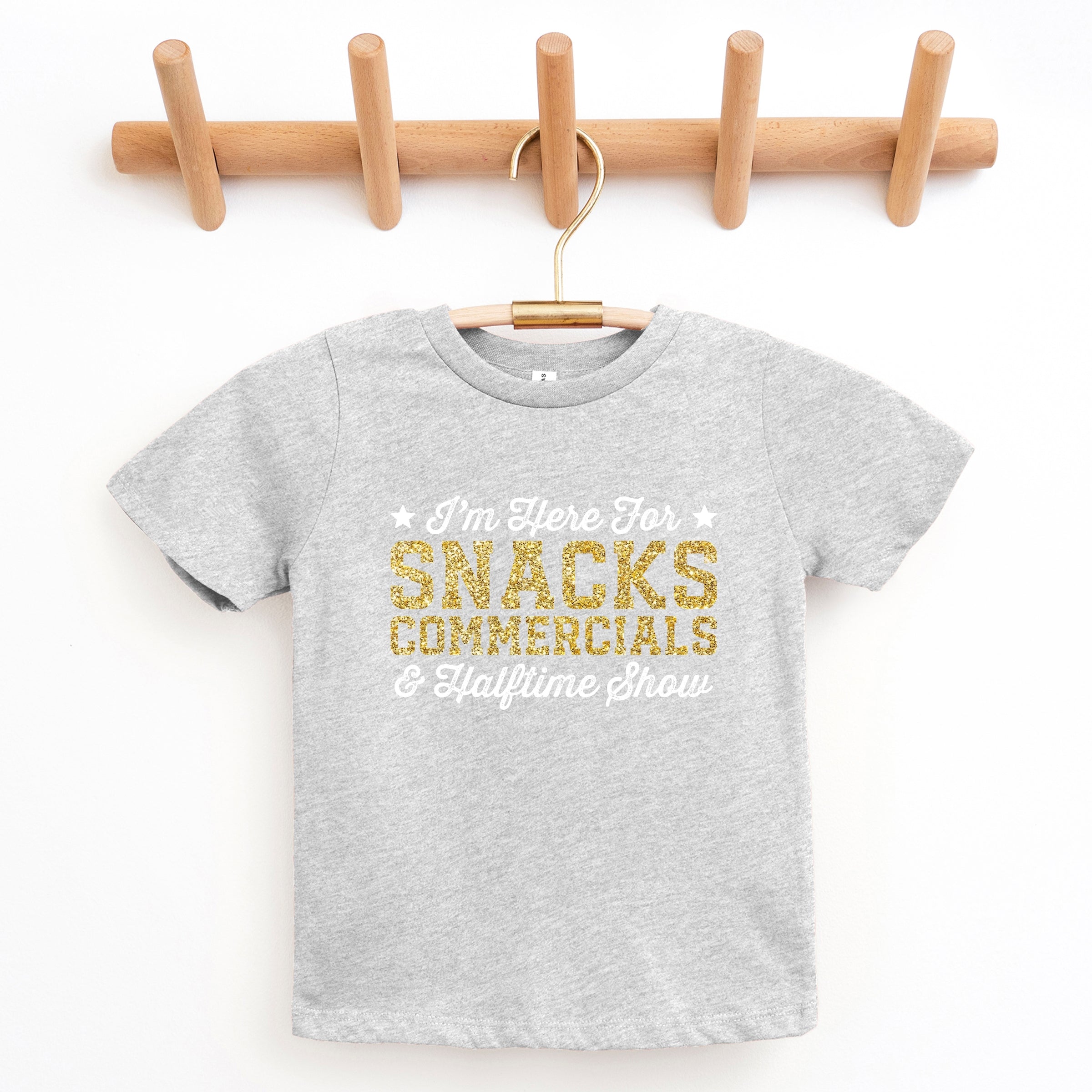 I'm Here For Snacks Commercials & Halftime Show Glitter - Youth Short Sleeve Graphic T-Shirt