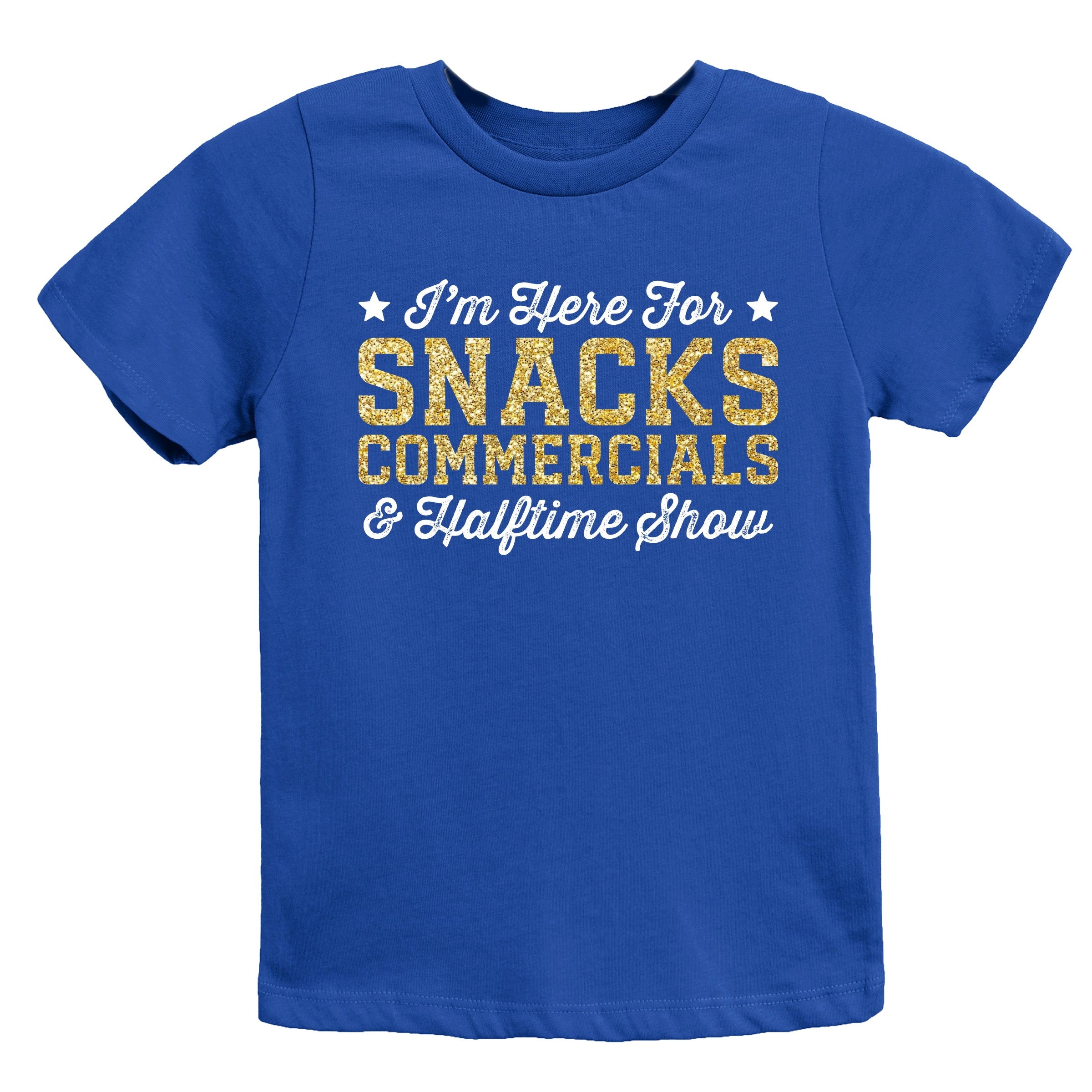 I'm Here For Snacks Commercials & Halftime Show Glitter - Youth Short Sleeve Graphic T-Shirt