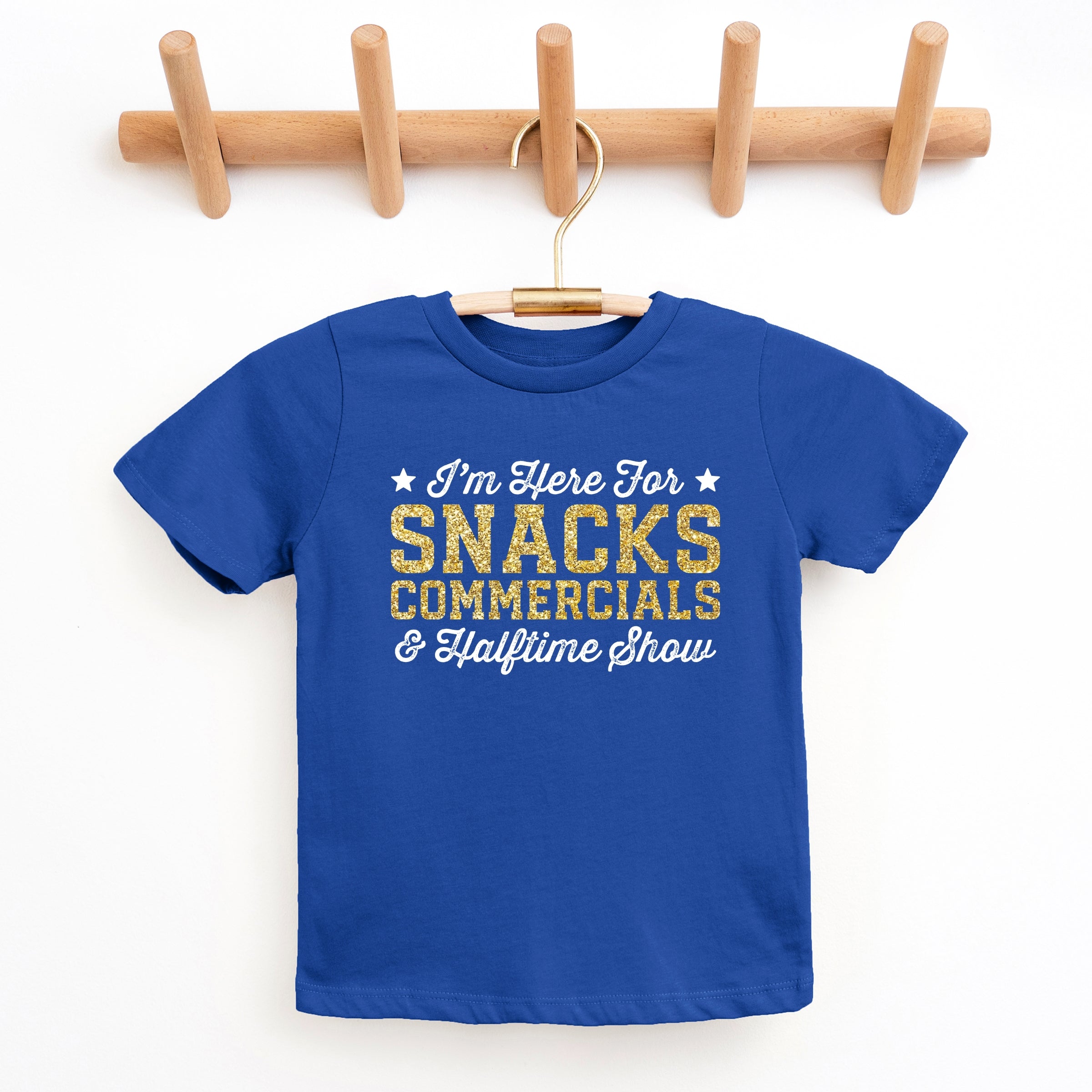 I'm Here For Snacks Commercials & Halftime Show Glitter - Youth Short Sleeve Graphic T-Shirt