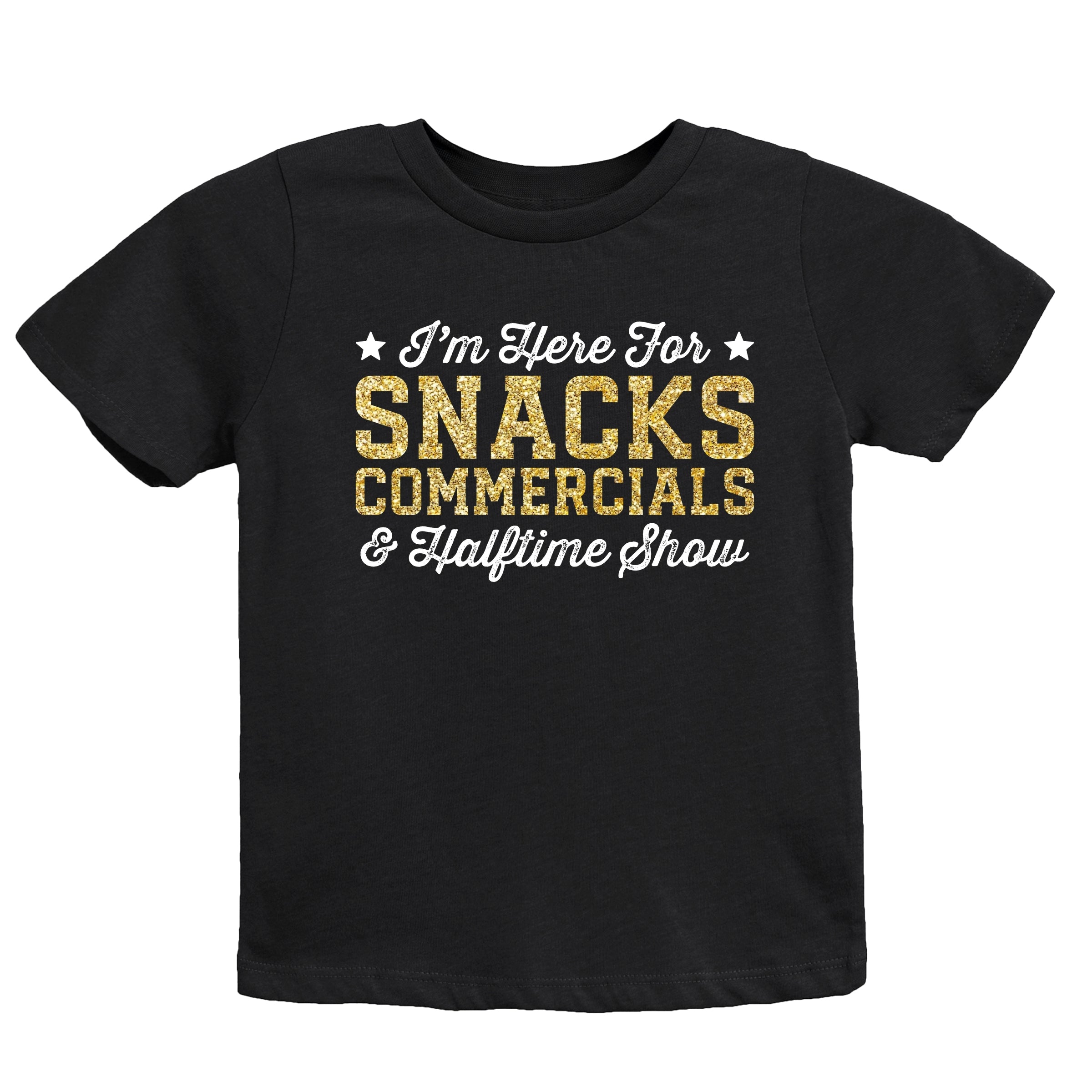 I'm Here For Snacks Commercials & Halftime Show Glitter - Youth Short Sleeve Graphic T-Shirt