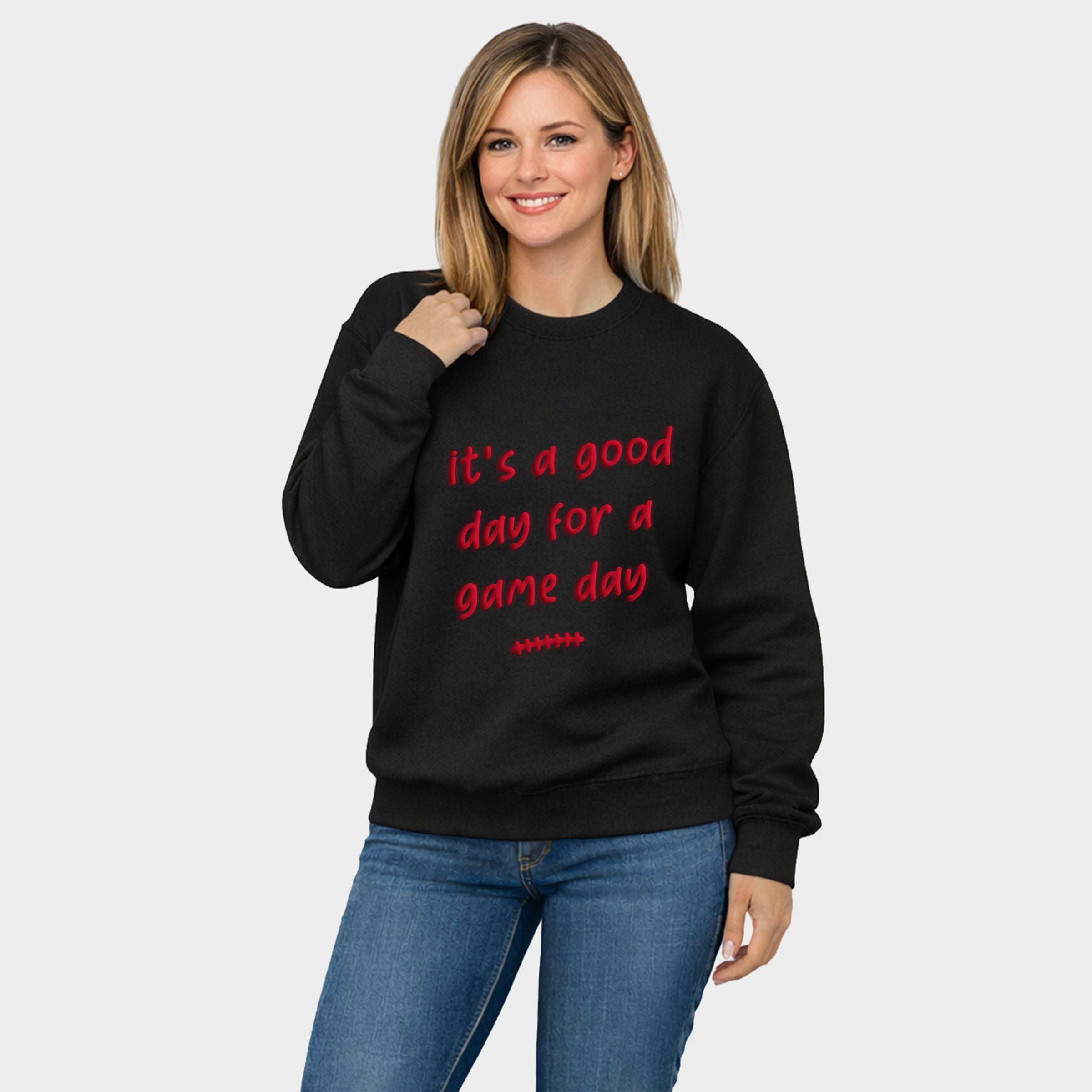 It's A Good Day For A Game Day Puff Print - Women's Graphic Sweatshirt