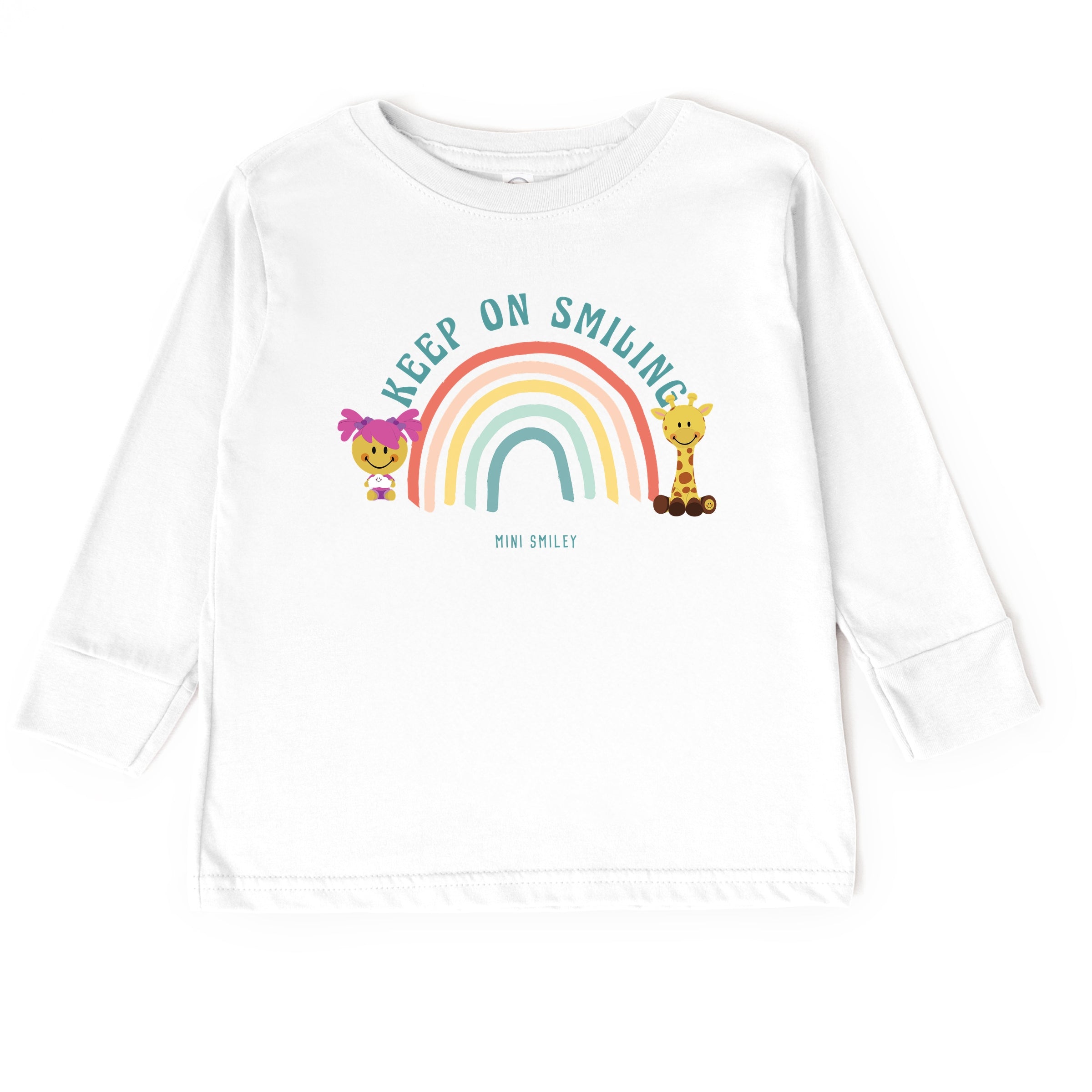 Mini Smiley Keep On Smiling Rainbow - Toddler Long Sleeve Graphic Tee