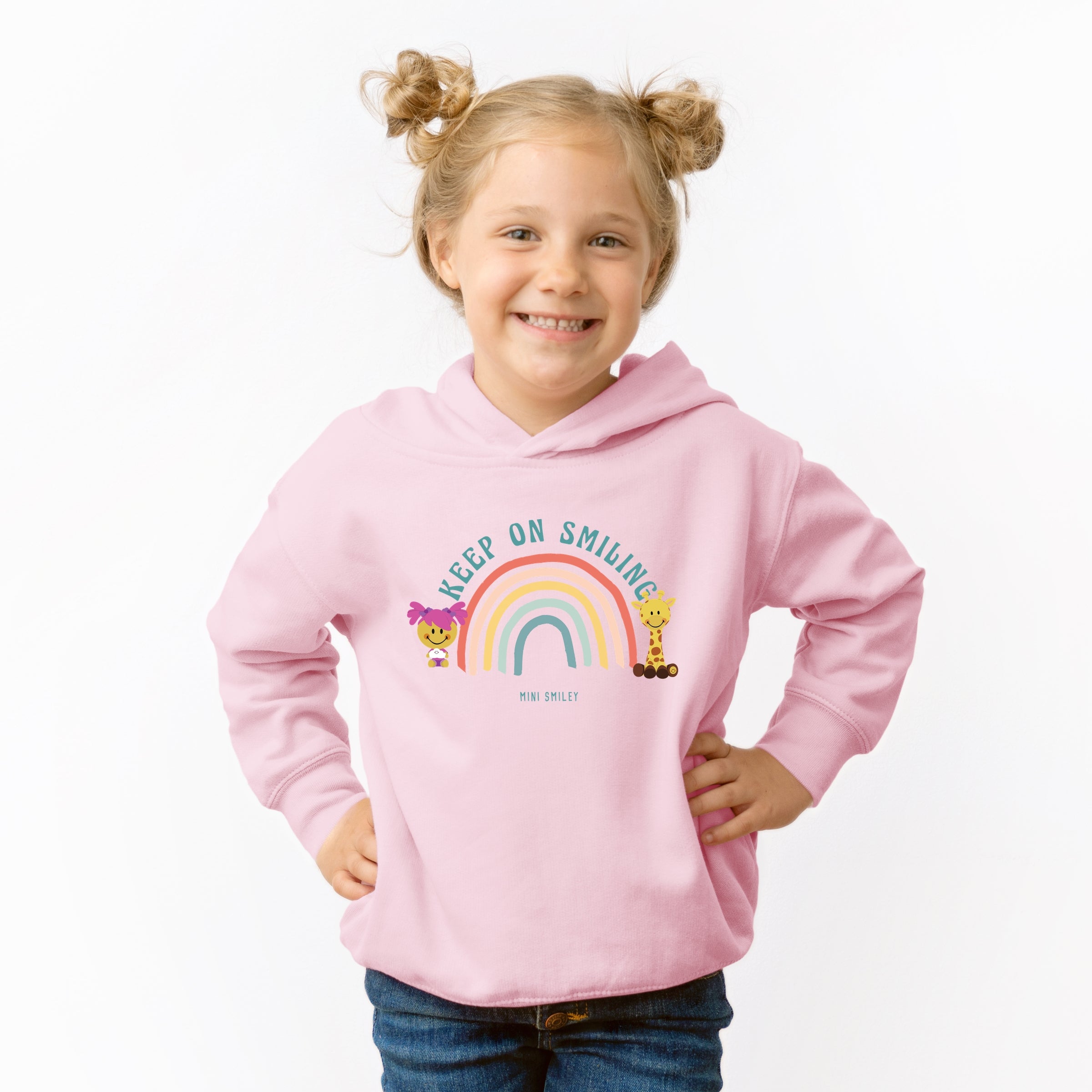 Mini Smiley Keep On Smiling Rainbow - Toddler Hoodie