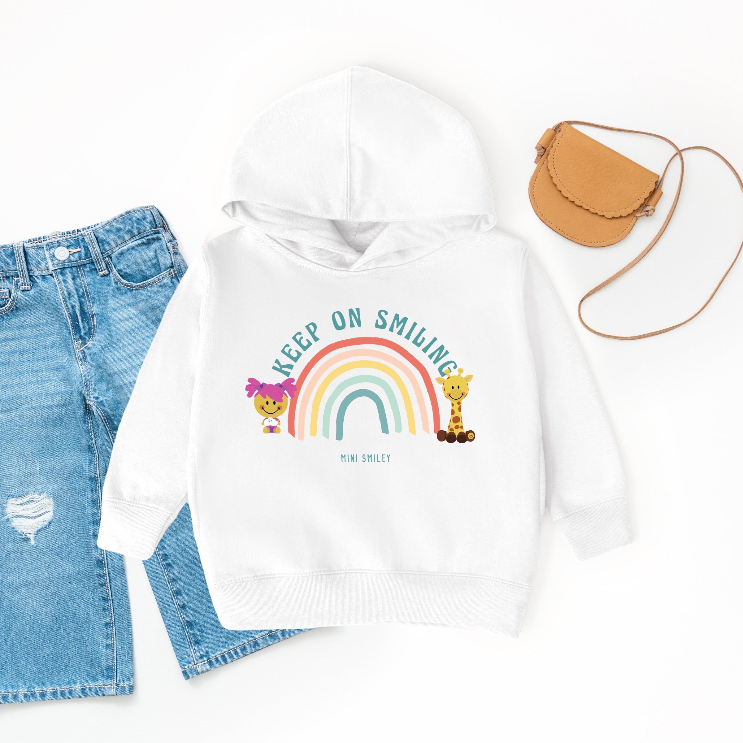 Mini Smiley Keep On Smiling Rainbow - Toddler Hoodie