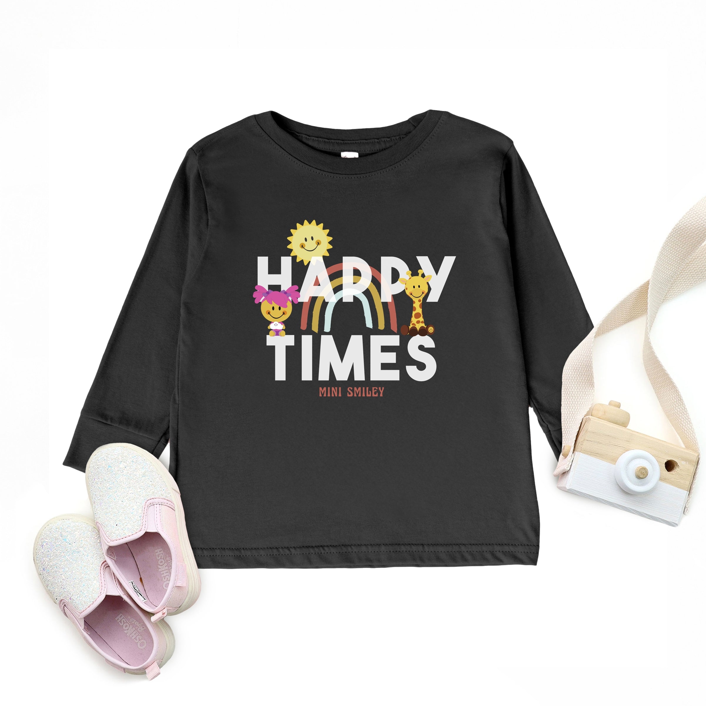 Mini Smiley Happy Times - Toddler Long Sleeve Graphic Tee