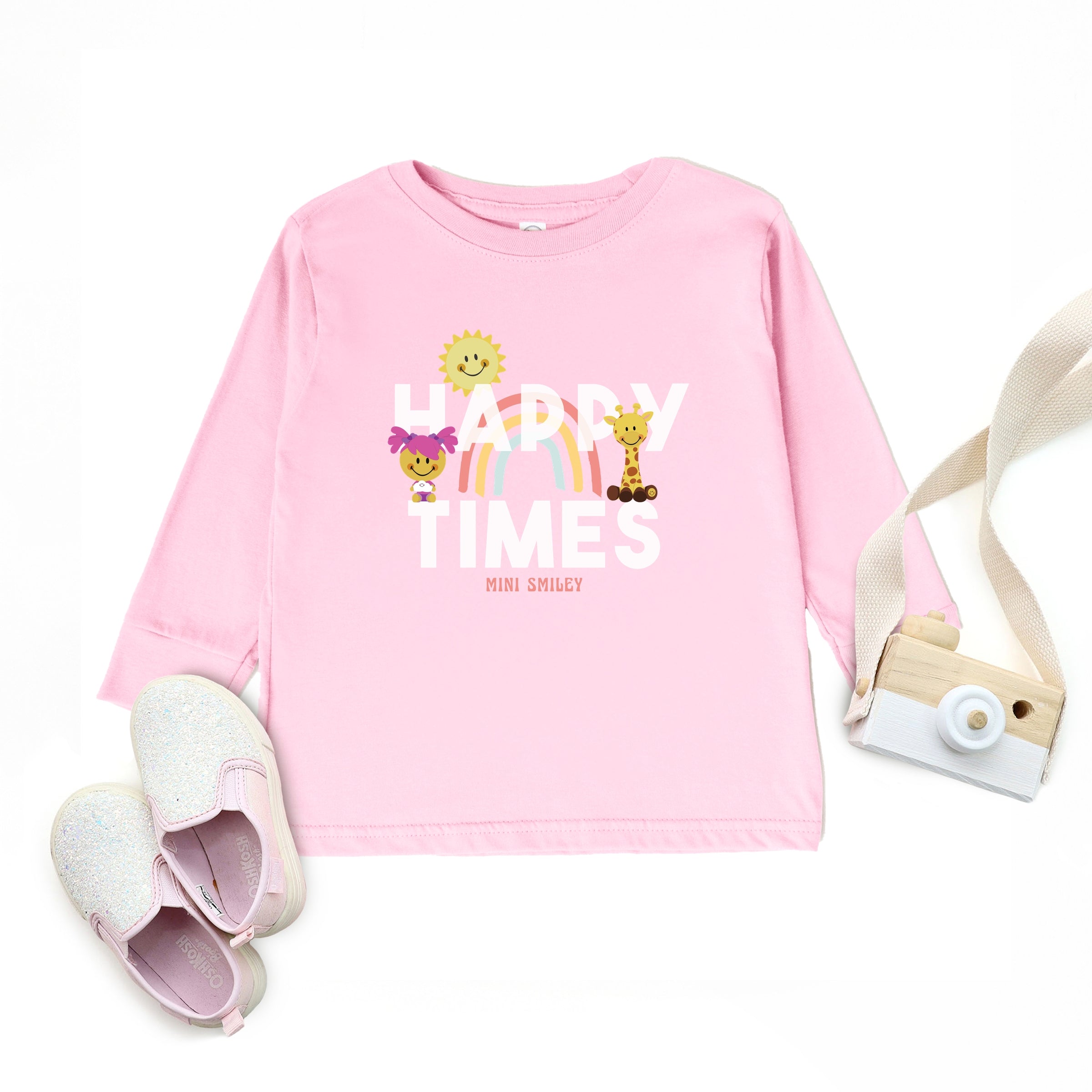 Mini Smiley Happy Times - Toddler Long Sleeve Graphic Tee