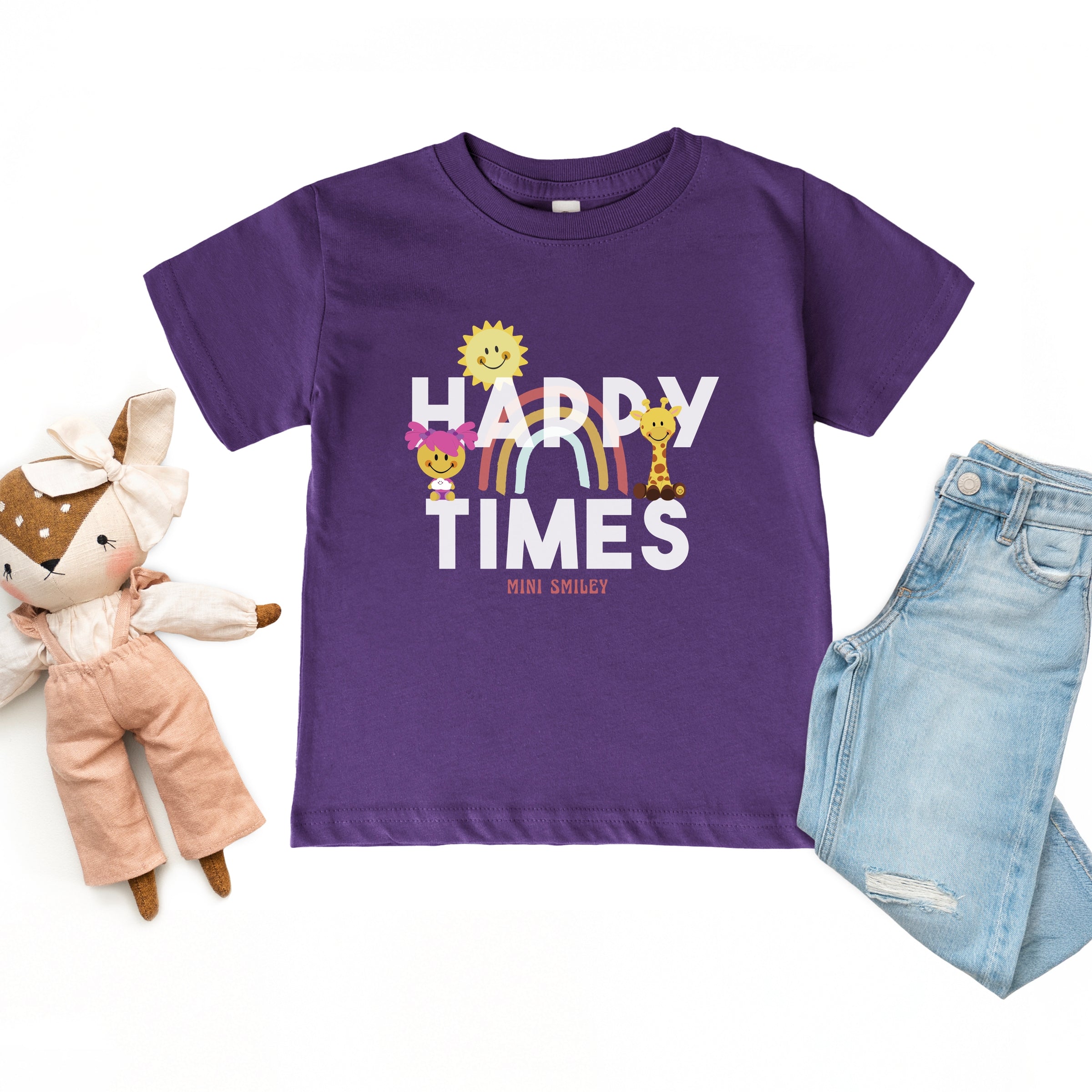 Mini Smiley Happy Times - Toddler Short Sleeve Graphic T-Shirt