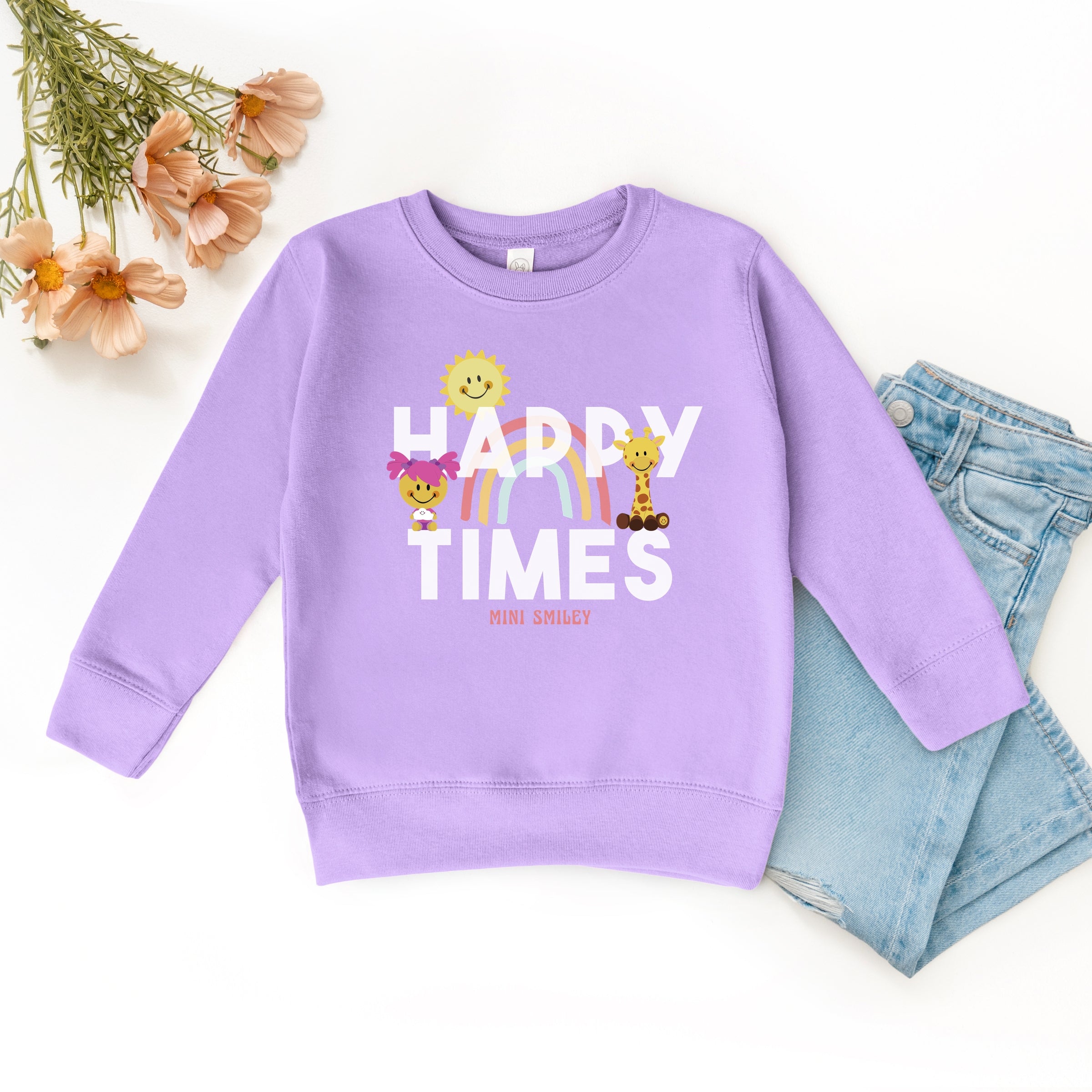 Mini Smiley Happy Times - Toddler Graphic Sweatshirt