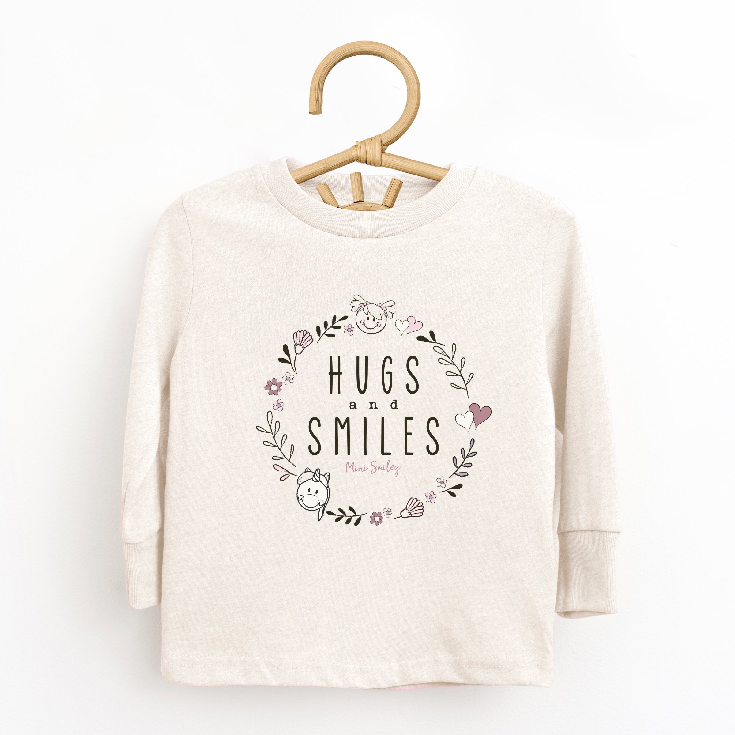 Mini Smiley Hugs and Smiles - Toddler Long Sleeve Graphic Tee