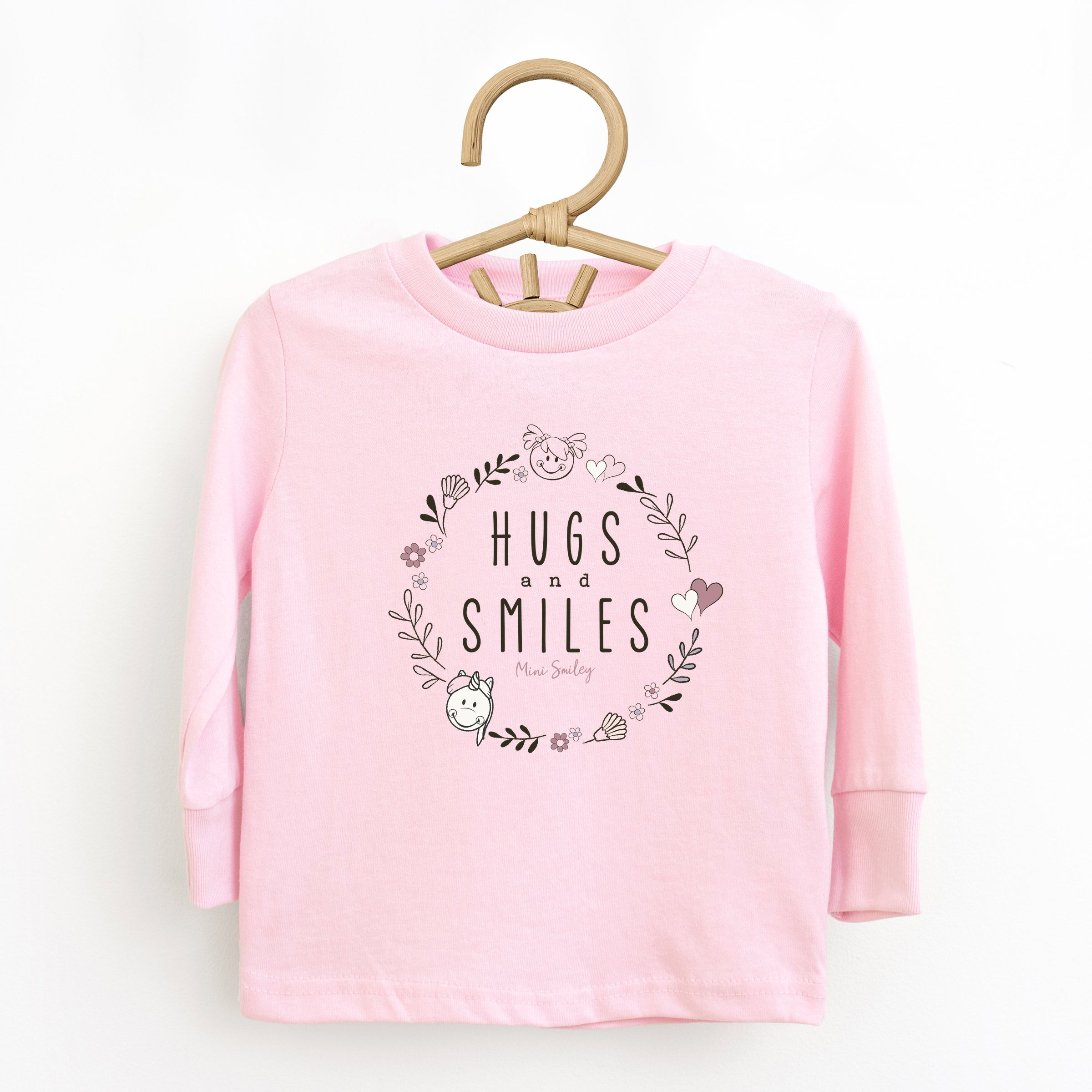 Mini Smiley Hugs and Smiles - Toddler Long Sleeve Graphic Tee