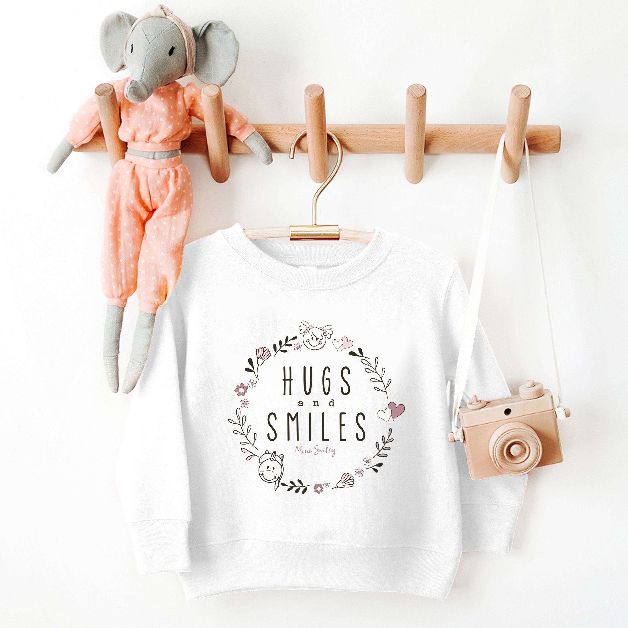 Mini Smiley Hugs and Smiles - Toddler Graphic Sweatshirt