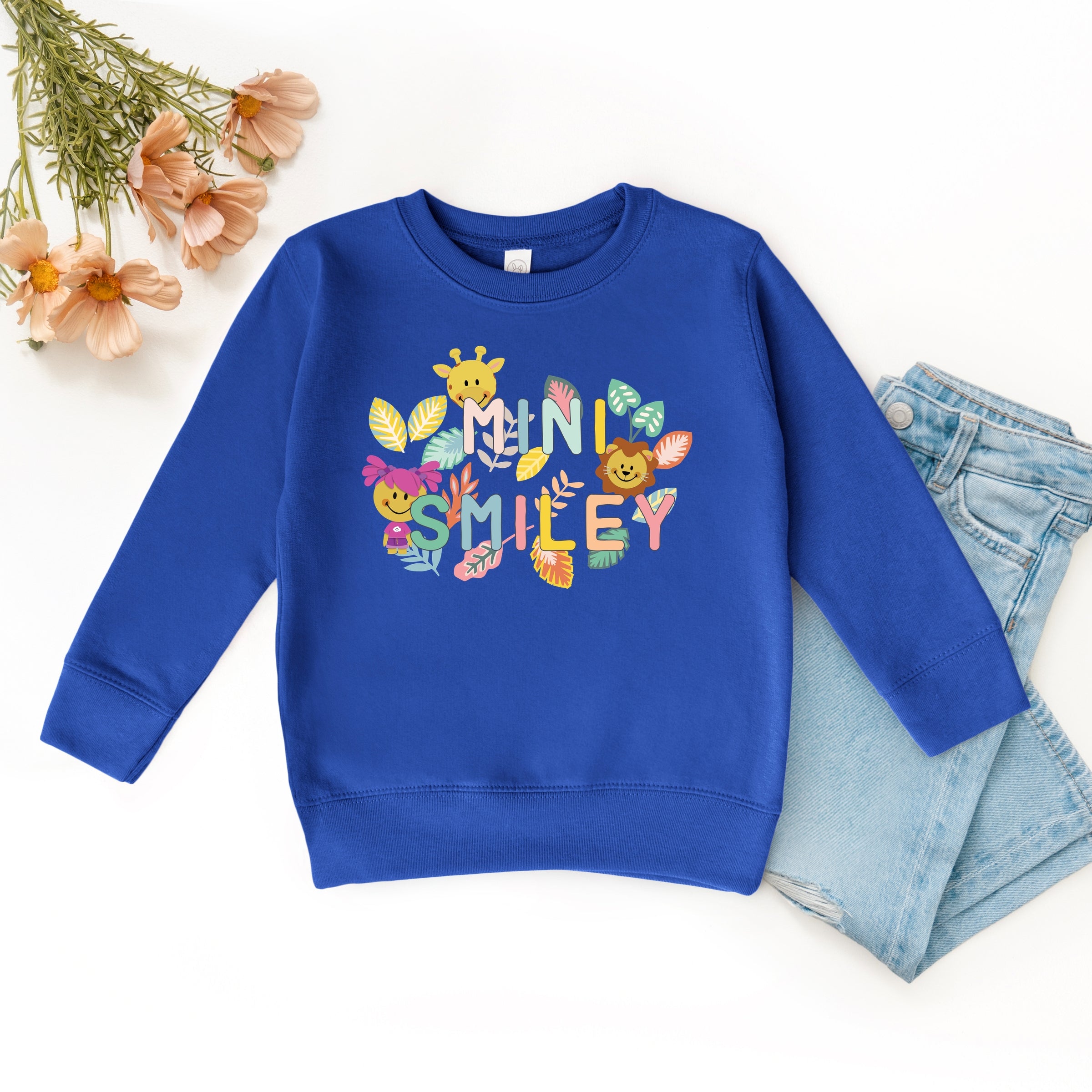 Mini Smiley Leaves - Toddler Graphic Sweatshirt